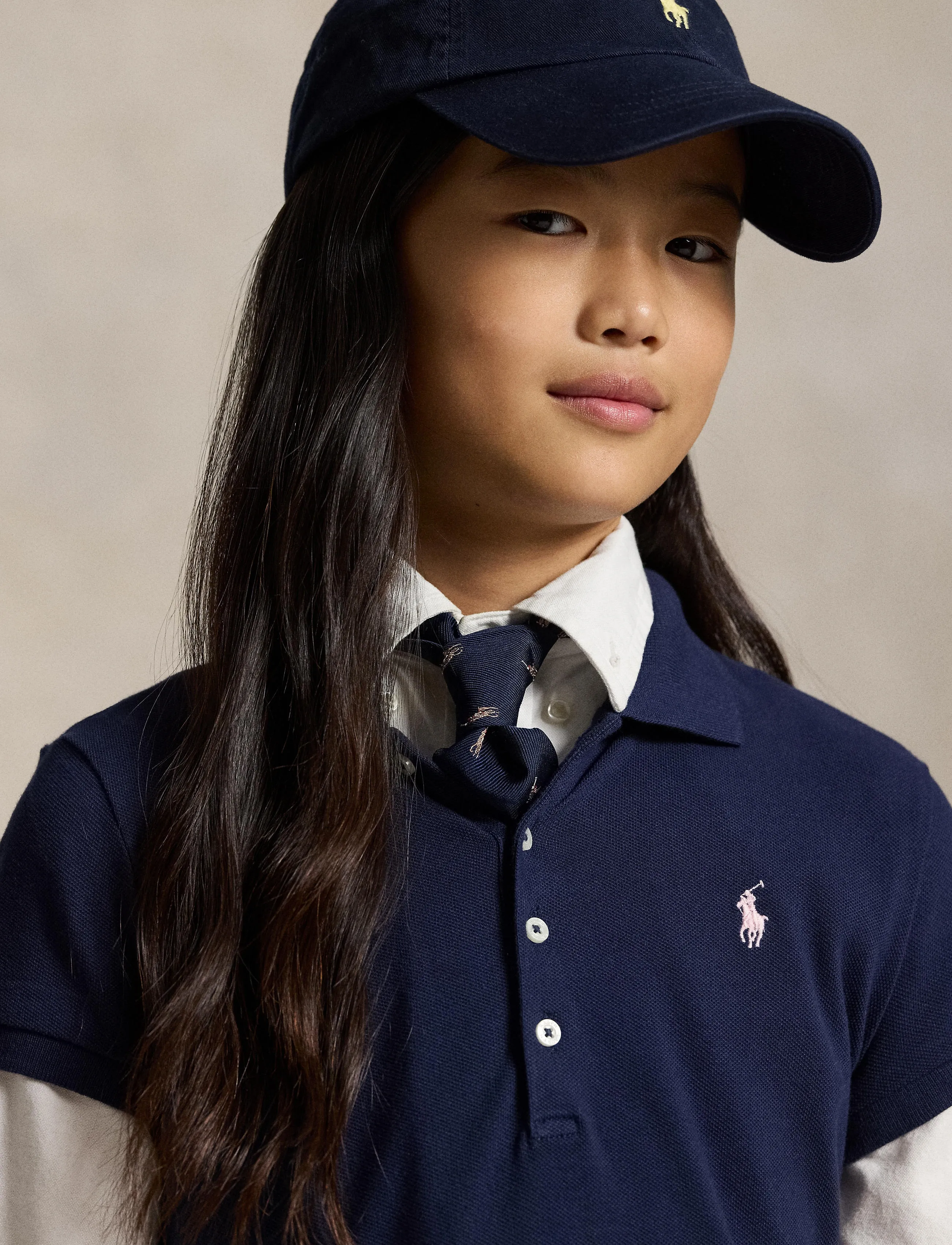 Ralph Lauren Kids - Stretch Mesh Polo Dress - kortärmade vardagsklänningar - french navy - 2
