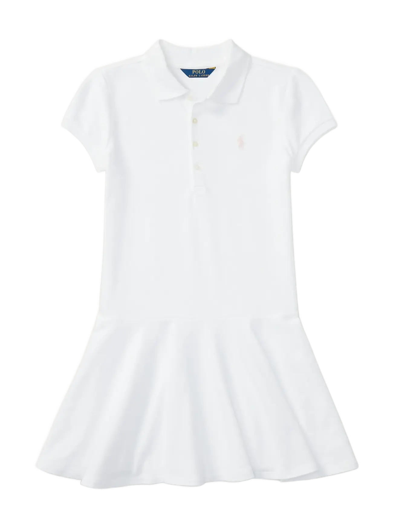 Ralph Lauren Kids Stretch Mesh Polo Dress, Børn, Polo Kjole, Hvid, Str: 142-153