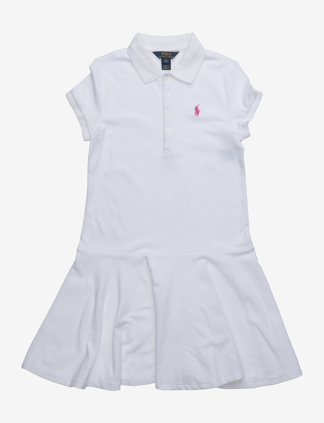 Ralph Lauren Kids - Stretch Mesh Polo Dress - kleider - white - 1