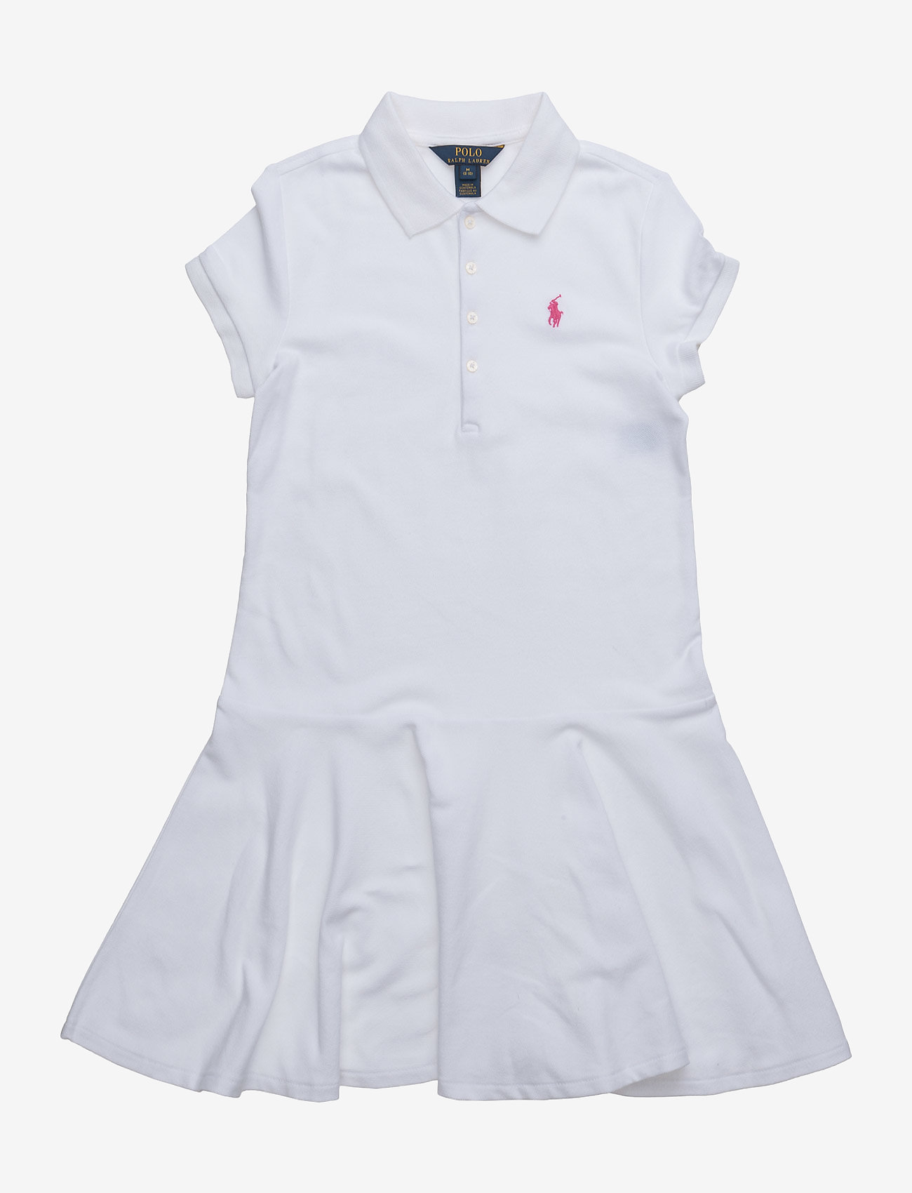Stretch Mesh Polo Dress - WHITE