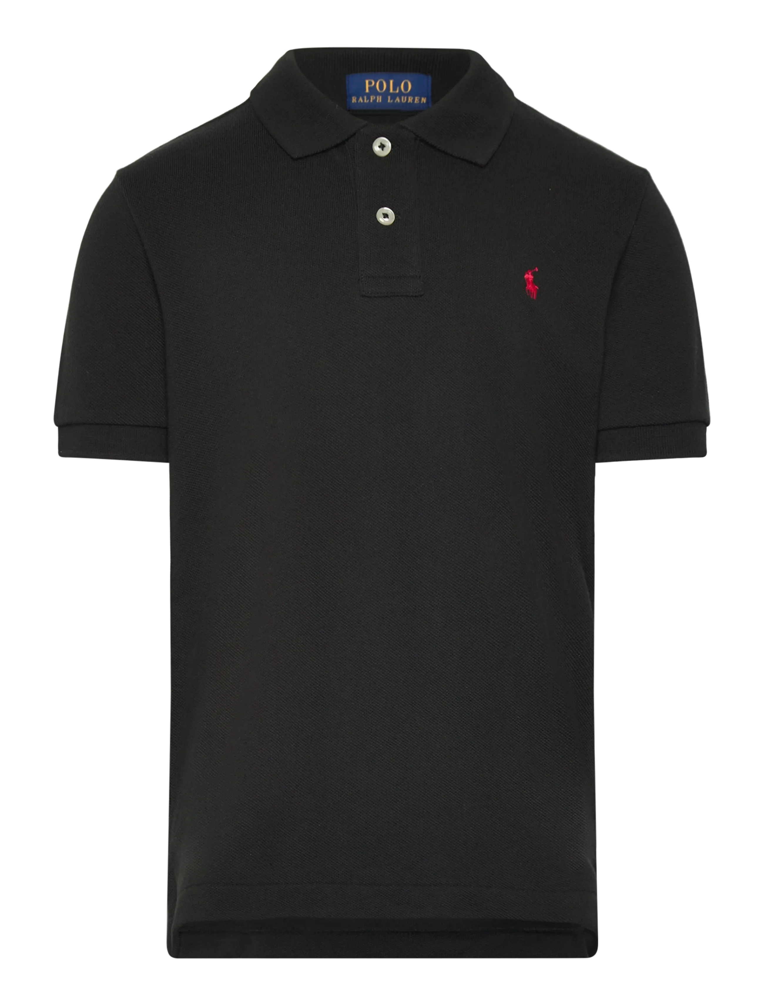 Boy Short Sleeved Polo Custom Fit Black str. 7år