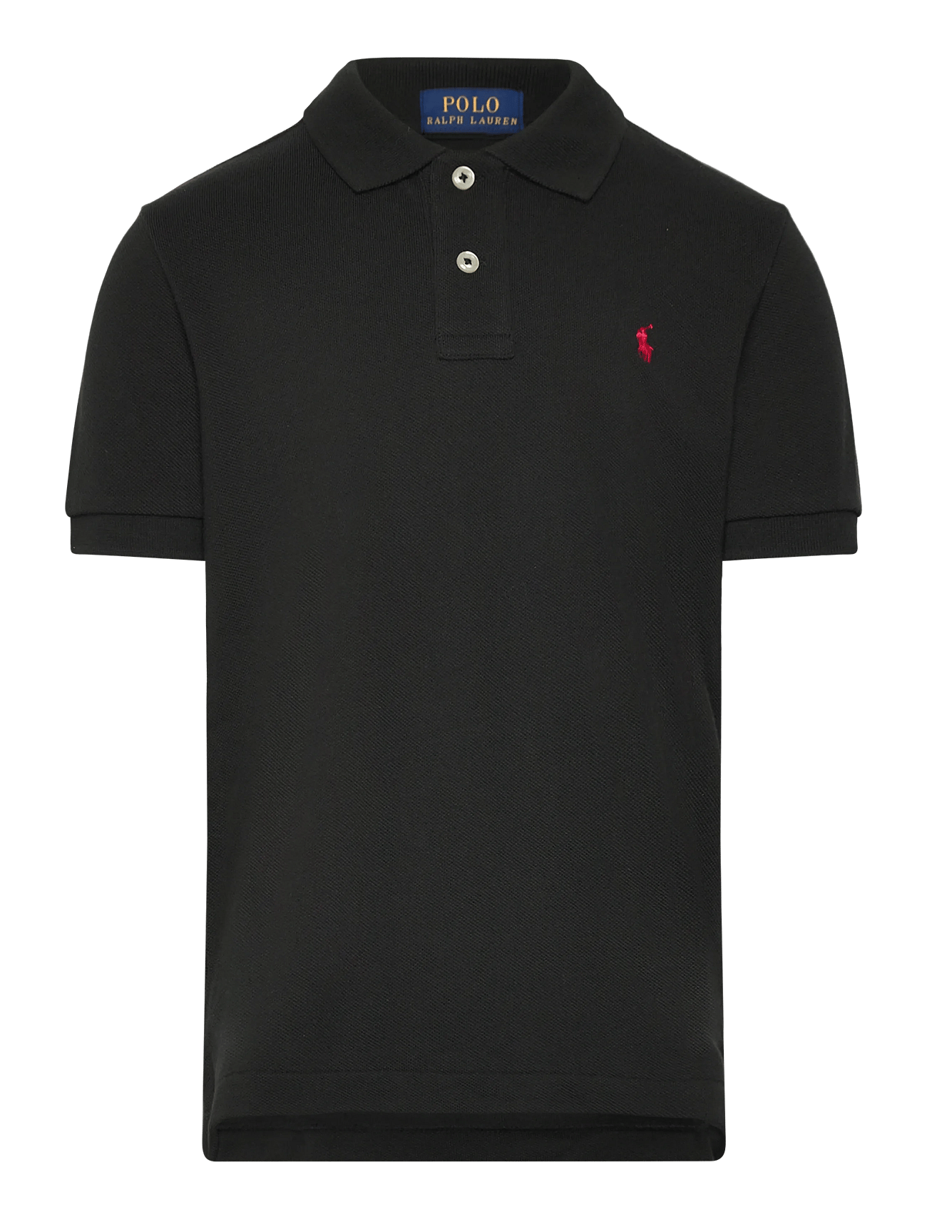 Boy Short Sleeved Polo Custom Fit Black str. 7år