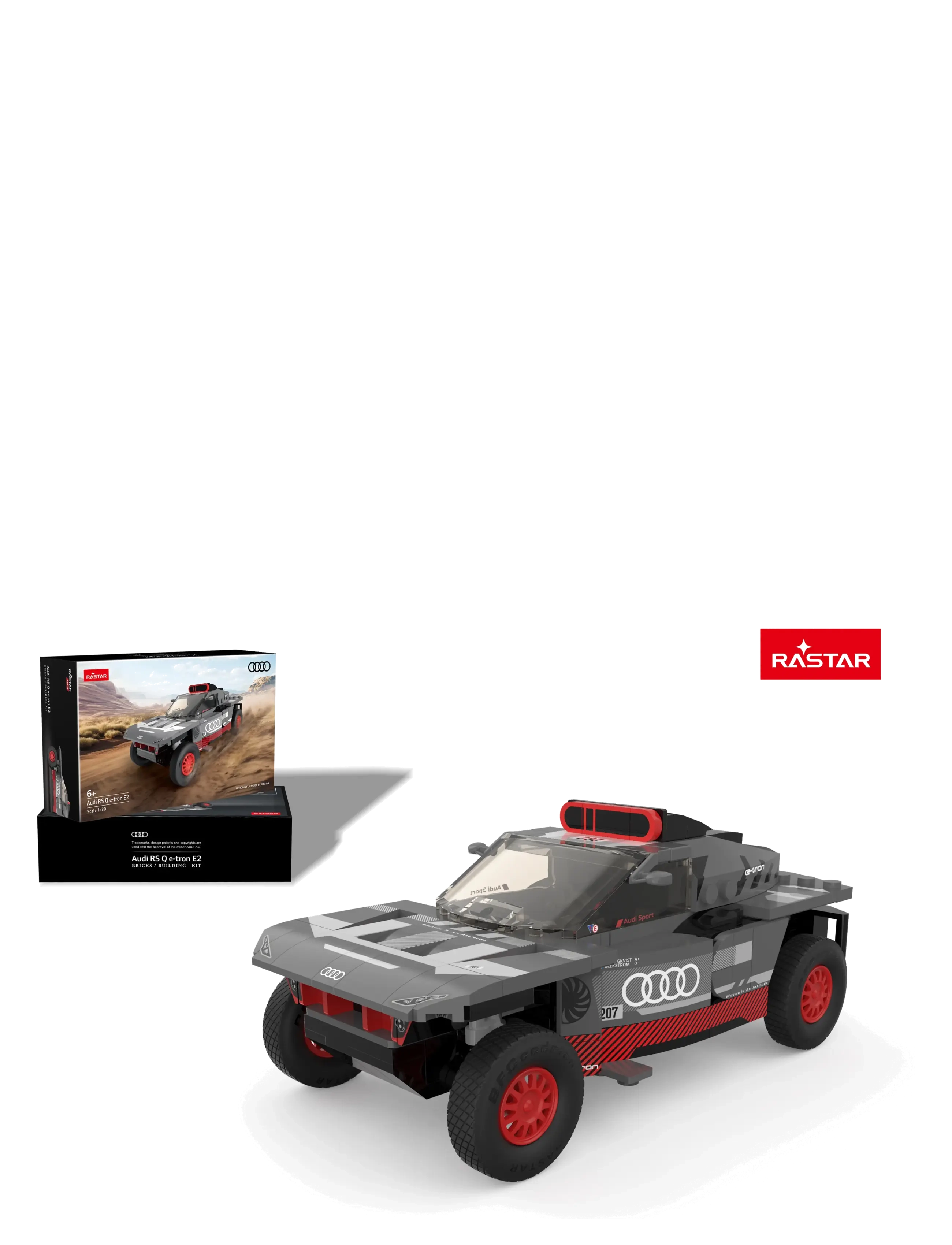 Rastar 1: 30 Audi Rs Q E-Tron Bricks Grey, Other Toy Cars, Grå, Str: ONE SIZE