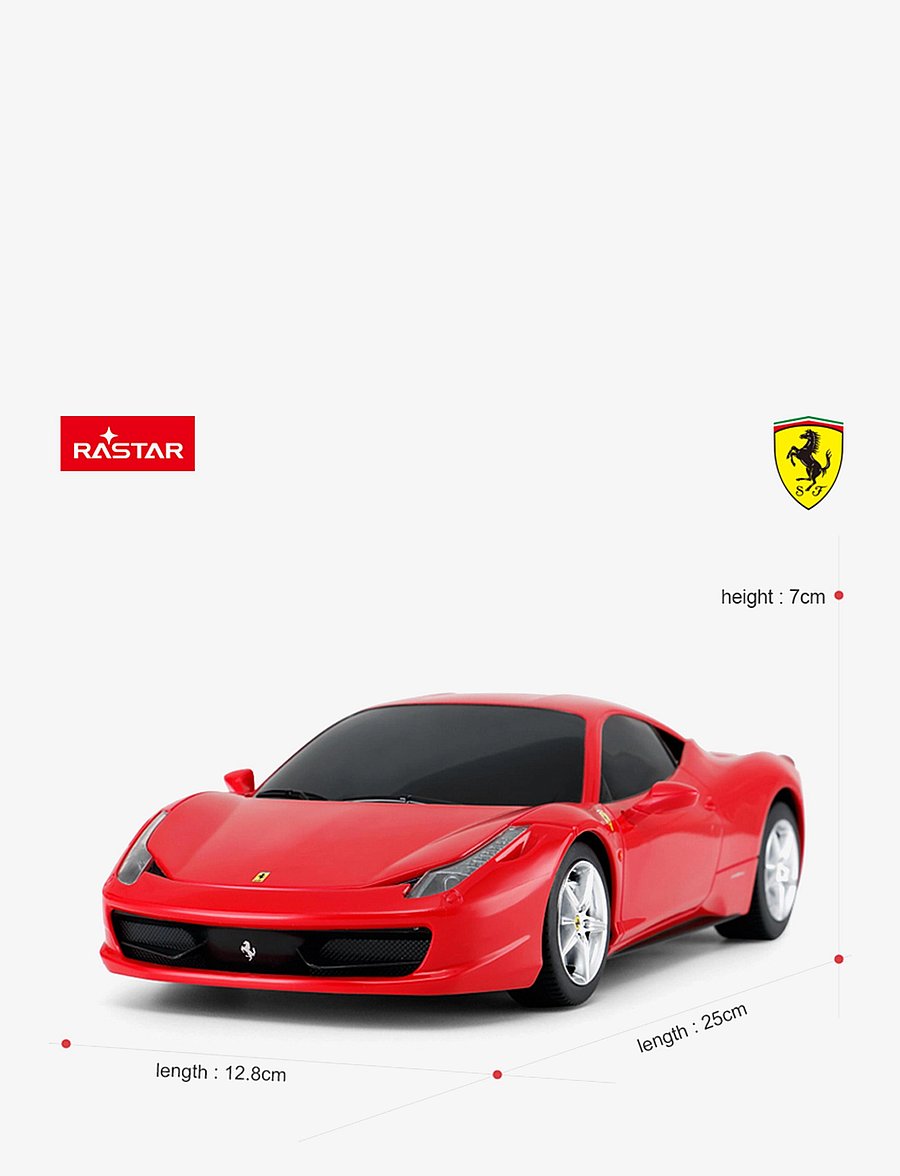 Rastar - RASTAR R/C 1:18 Ferrari 458 Italia - fjernstyret legetøj - multi coloured - 3