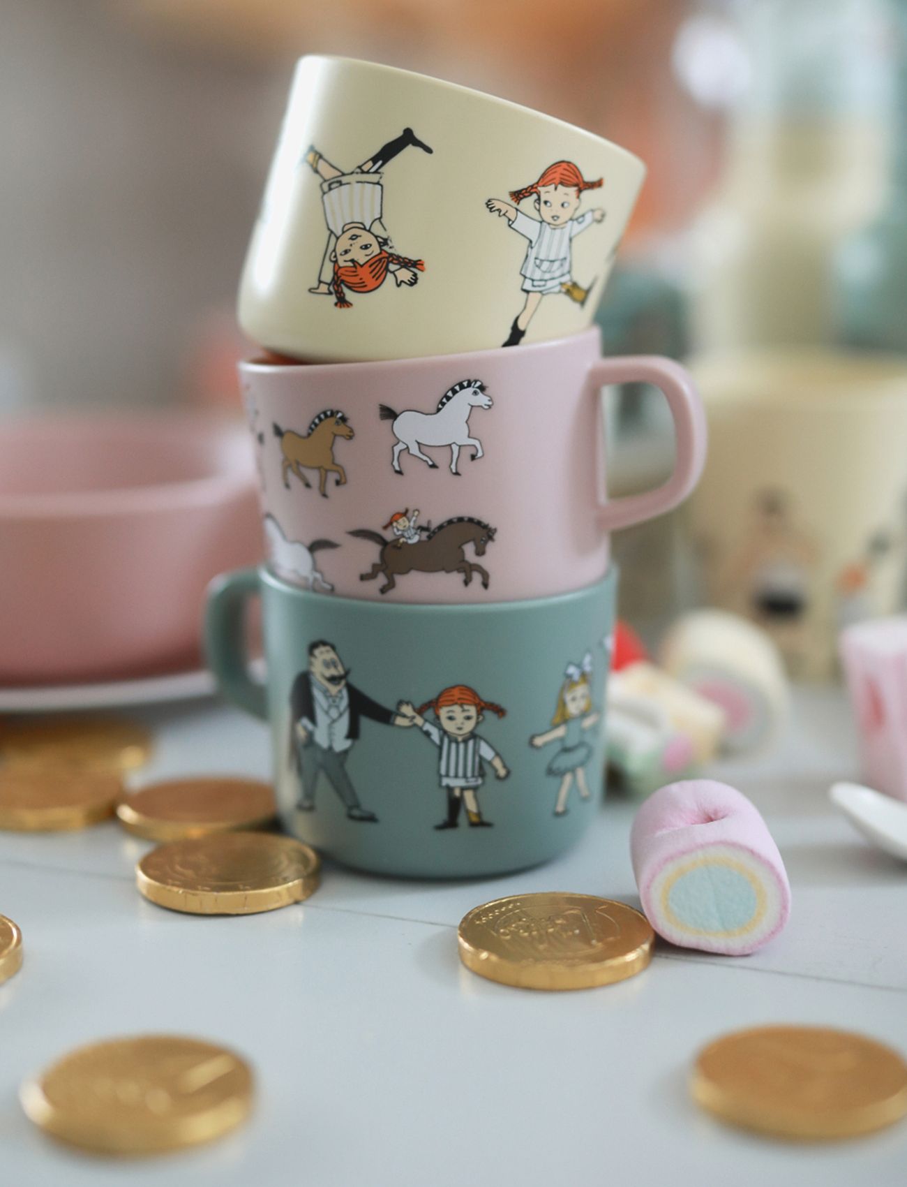 Rätt Start - Pippi Cirkus, Mugg med handtag, rosa - koppar & muggar - pink - 2