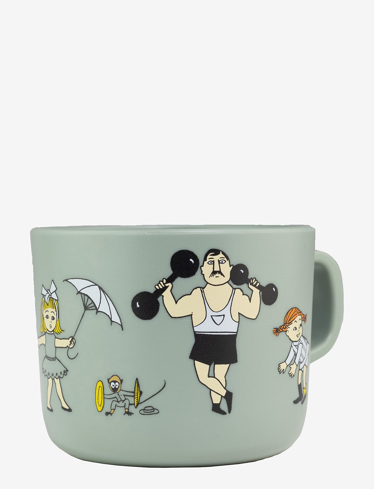 Rätt Start - Pippi Circus, Cup with handle, green - filiżanki i kubki - green - 0