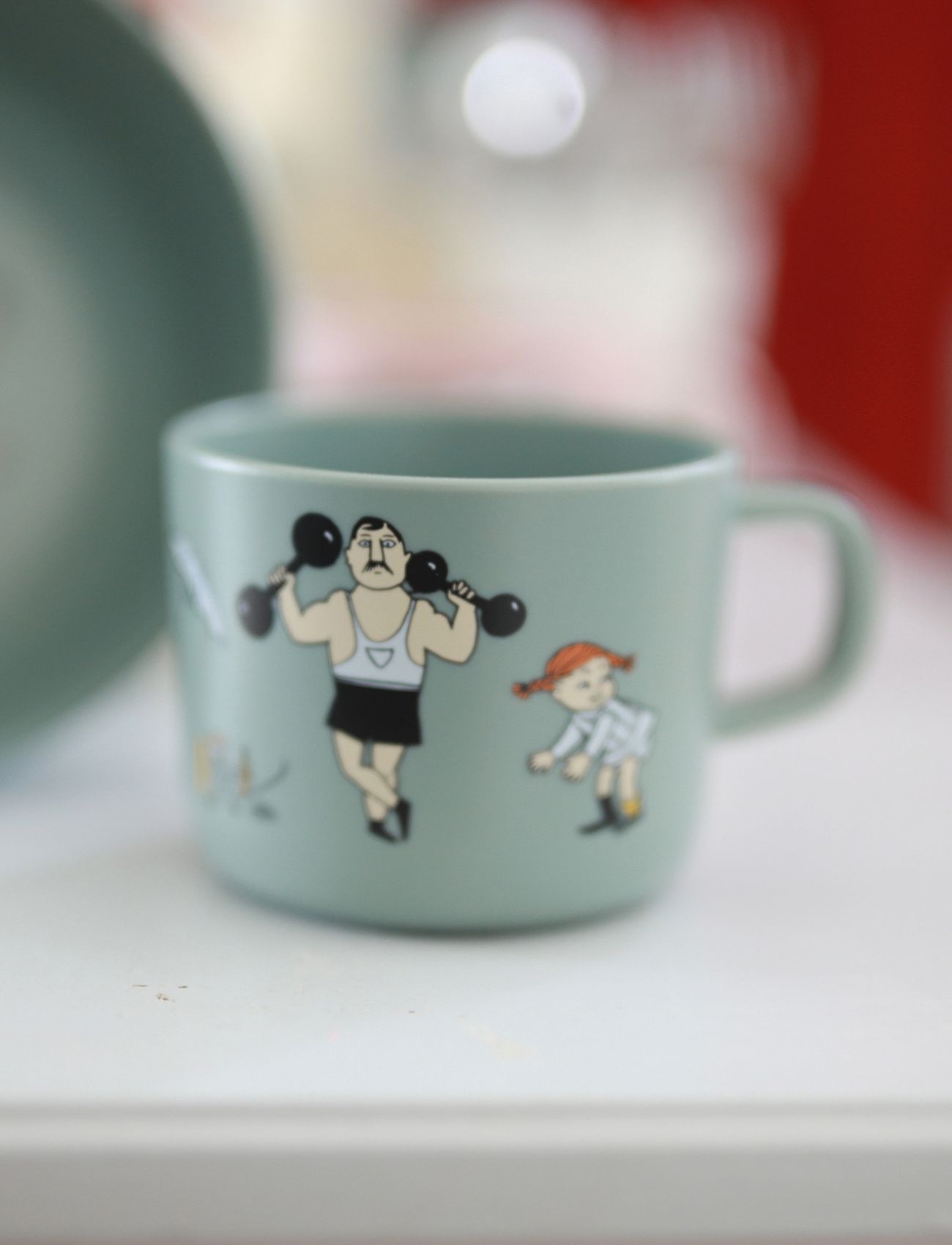 Rätt Start - Pippi Circus, Cup with handle, green - filiżanki i kubki - green - 1