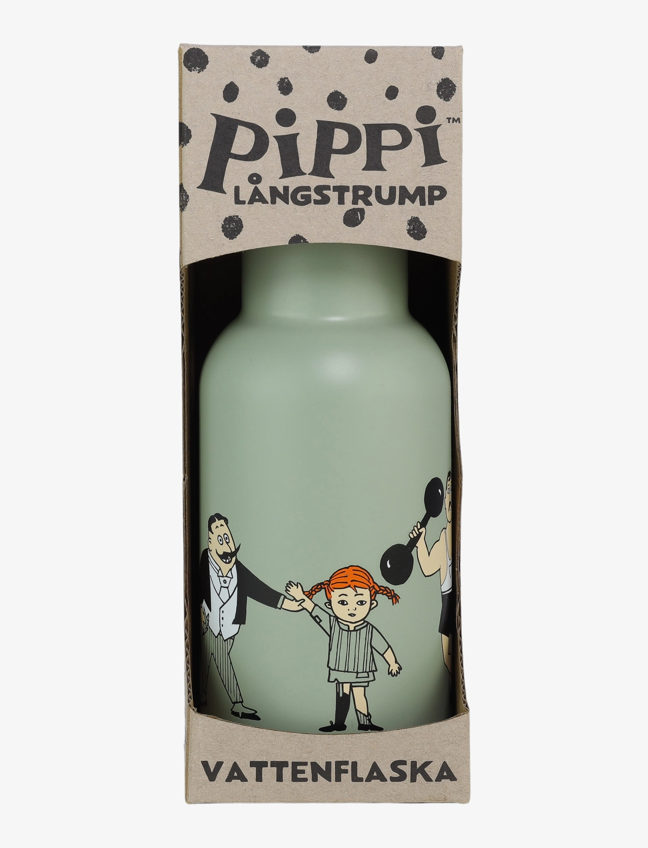 Rätt Start - Pippi Circus, Water Bottle, green - gertuvės - green - 1