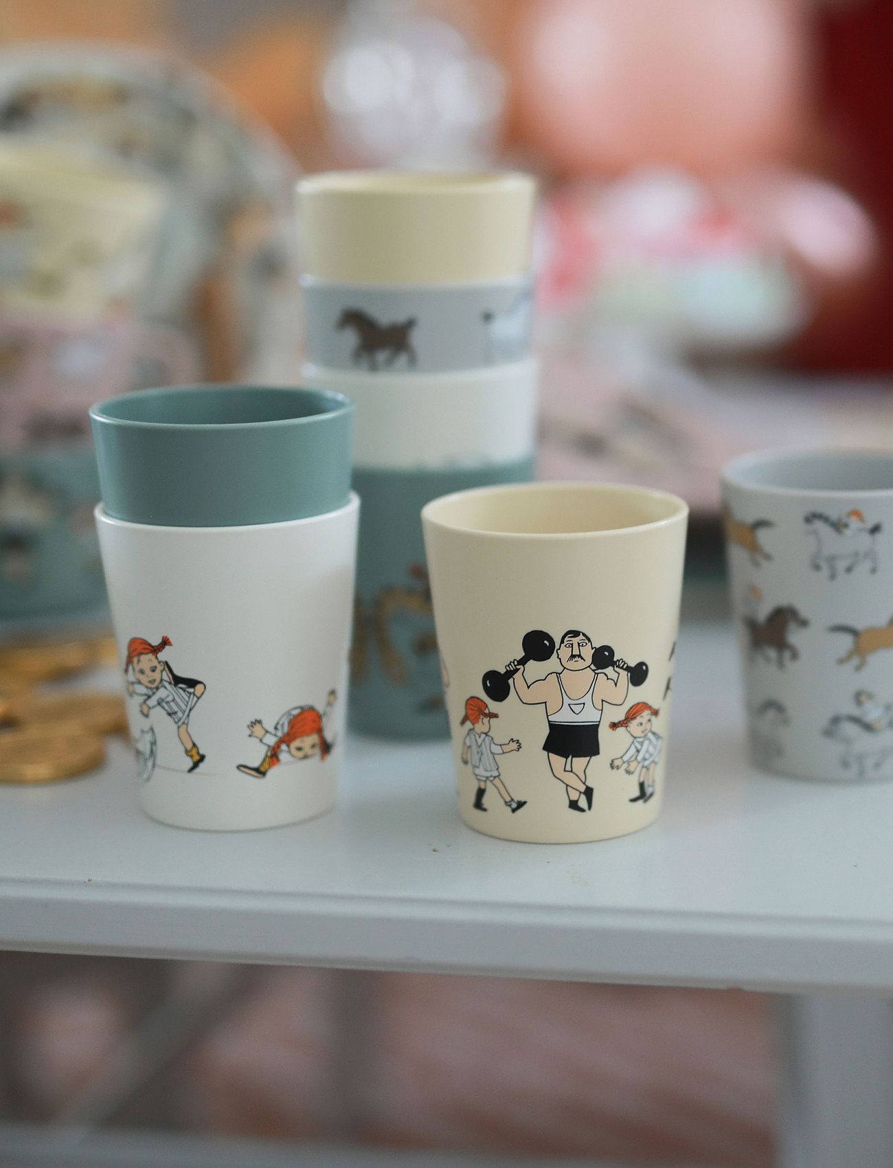 Rätt Start - Pippi Circus, Collector`s Set Mugs, 4-pack - cups & mugs - multi - 1