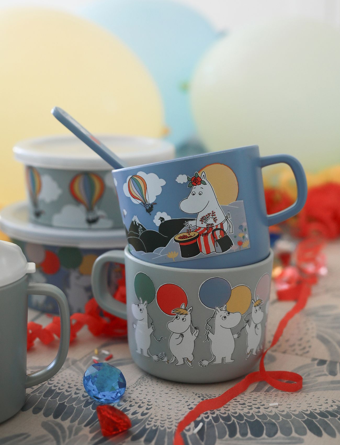 Rätt Start - Moomin Festivities, Cup with handle, balloon - krus & kopper - multi - 2
