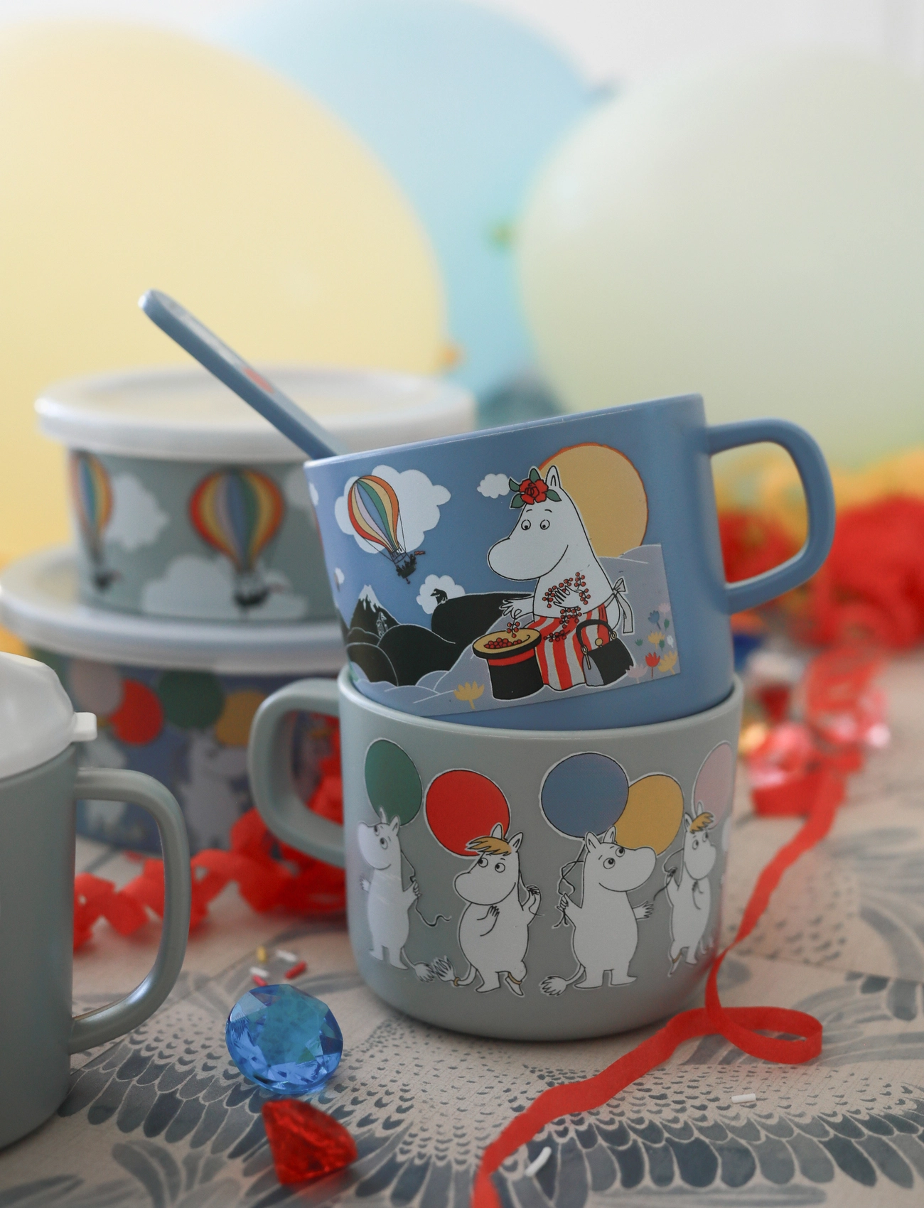 Rätt Start - Moomin Festivities, Cup with handle, balloon - tassen & becher - multi - 2