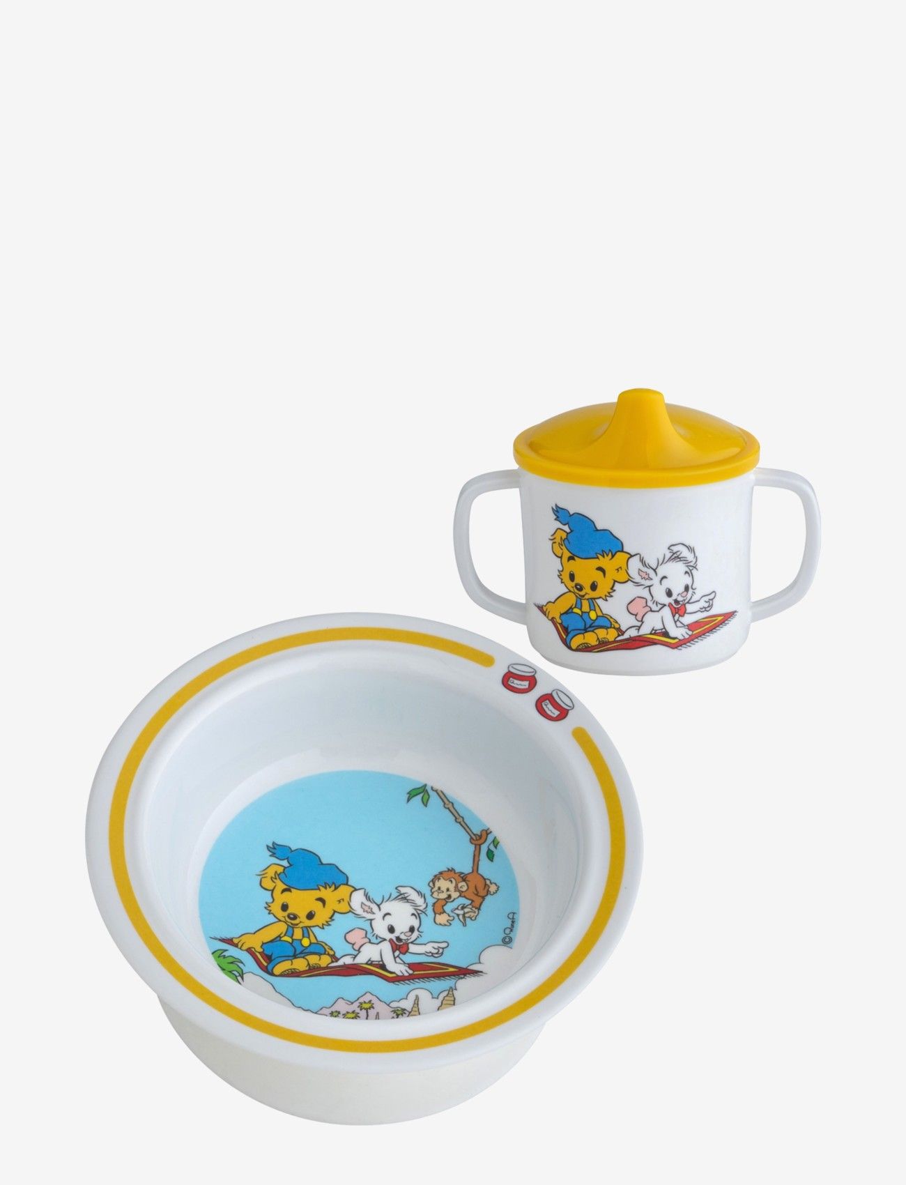 Rätt Start - Bamse, bowl and cup, white/blue - essgeschirr - yellow - 1
