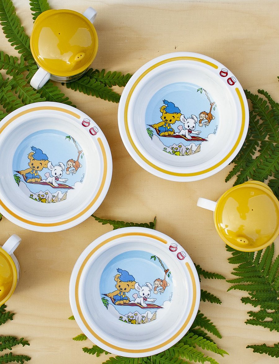 Rätt Start - Bamse, bowl and cup, yellow - lauanõude komplektid - yellow - 2