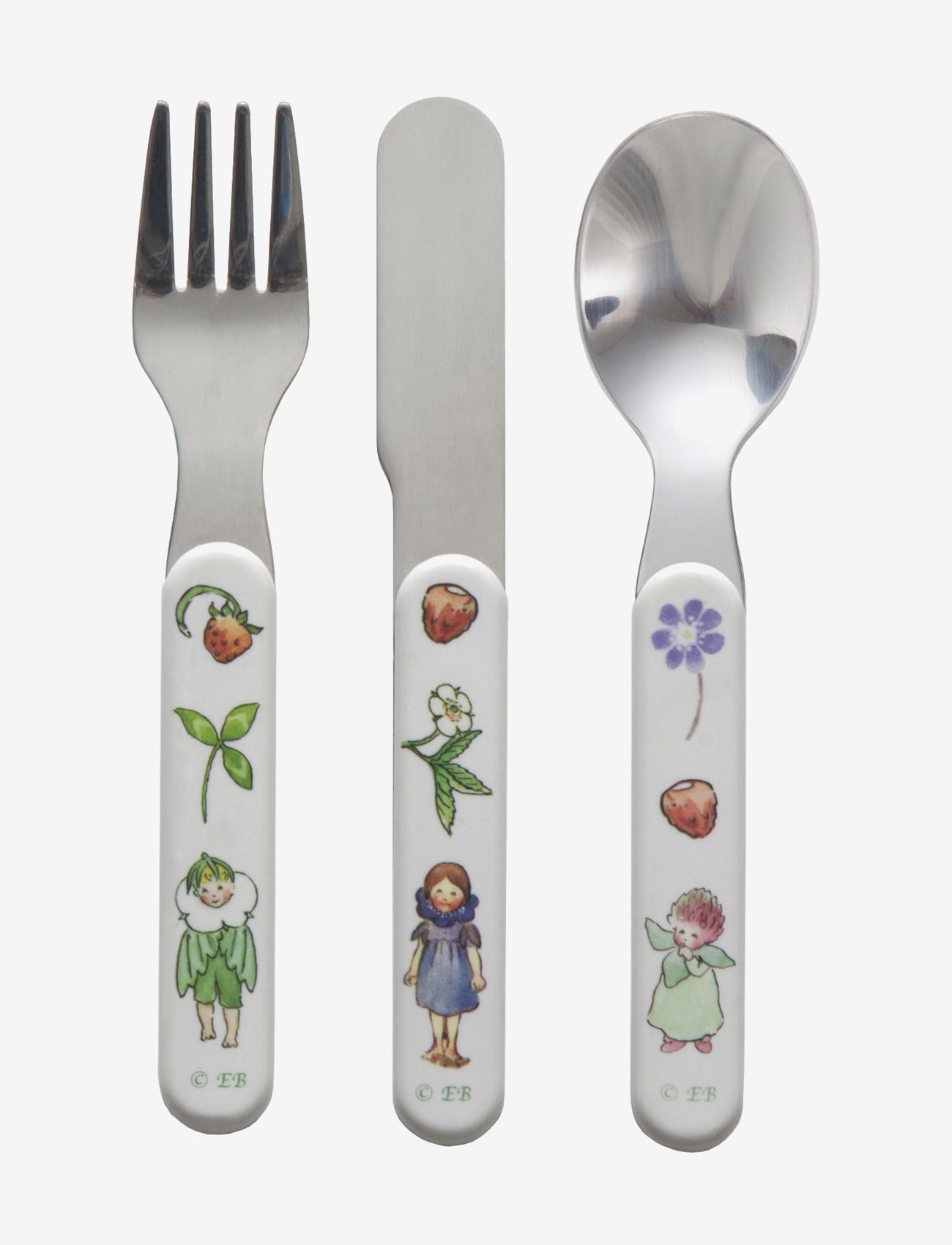 Rätt Start - Elsa Beskow, cutlery, 3-part - aterimet - flower festival - 0