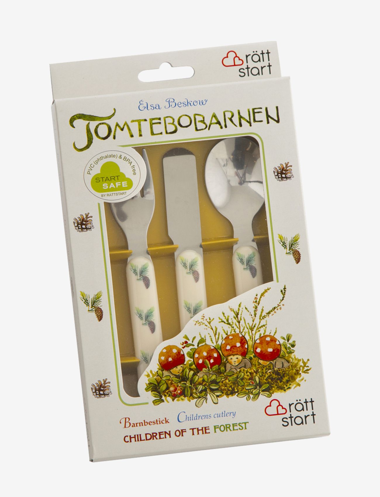Rätt Start - Elsa Beskow, cutlery, 3-part - bestik - forest - 1