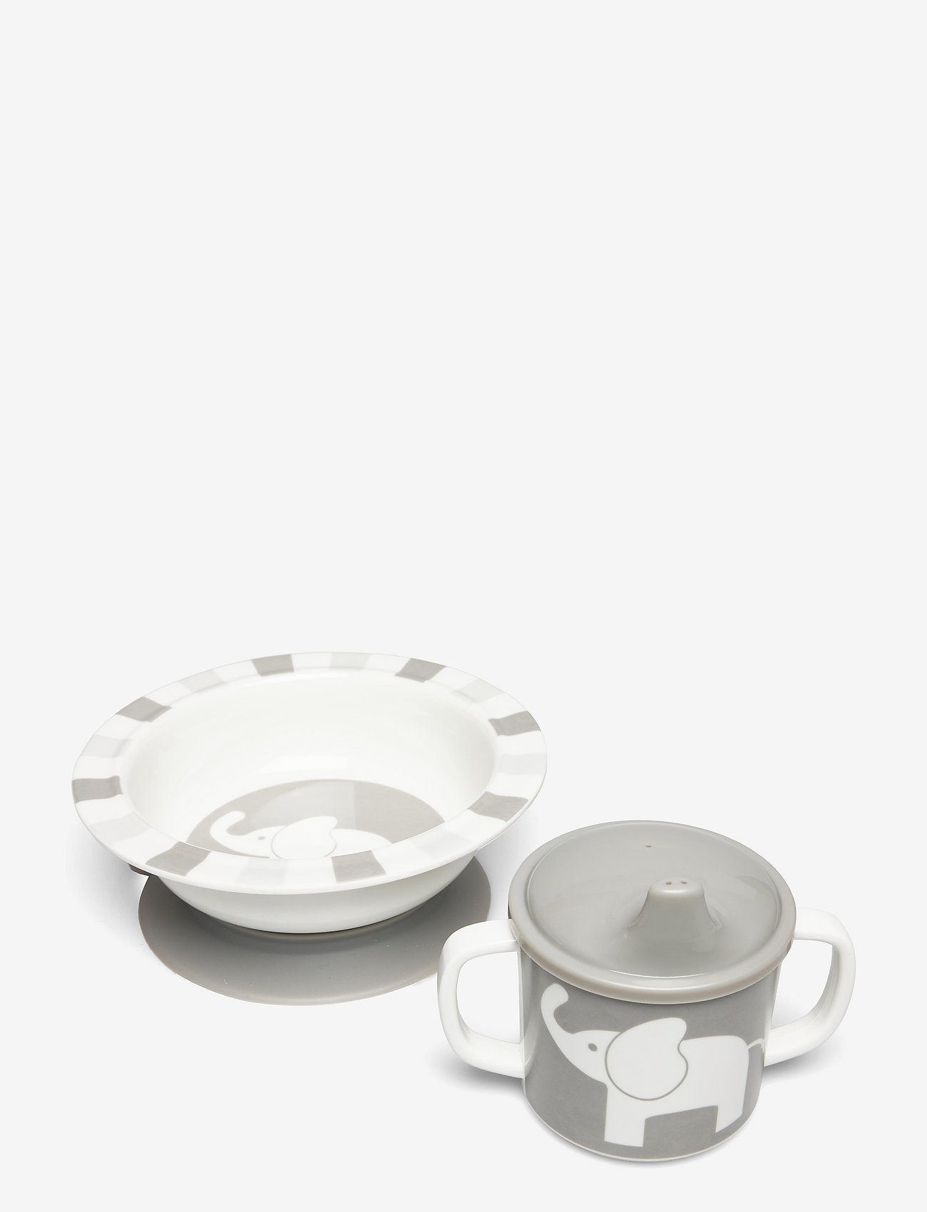 Rätt Start - Elephant, bowl and cup, blue - Õhtusöögikomplektid - grey - 1