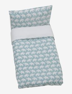 Elephant ECO, bed set, crib, blue, Rätt Start