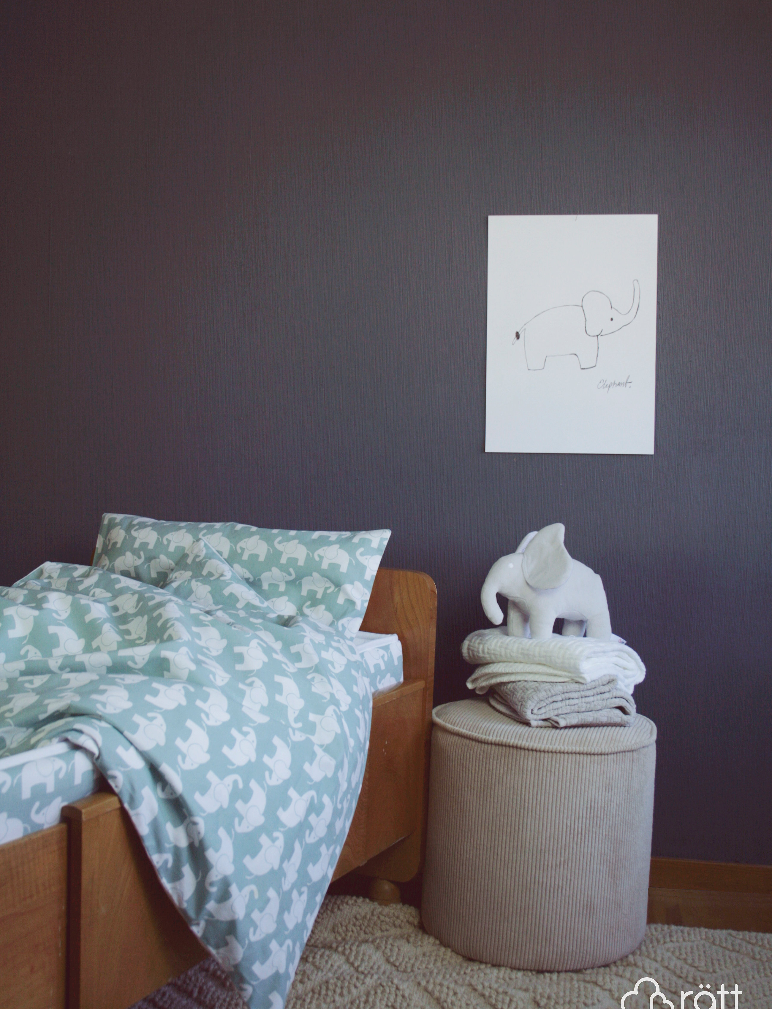 Rätt Start Elephant Eco, Bed Set, Crib, Pink, One Size, Sleep Time, Blau - Sets, Kinder