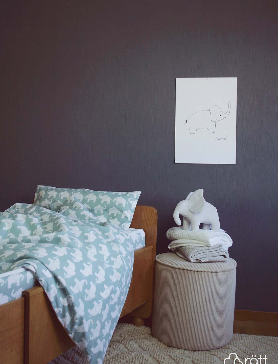 Rätt Start - Elephant ECO, bed set, crib, blue - voodiriiete komplektid - blue - 0