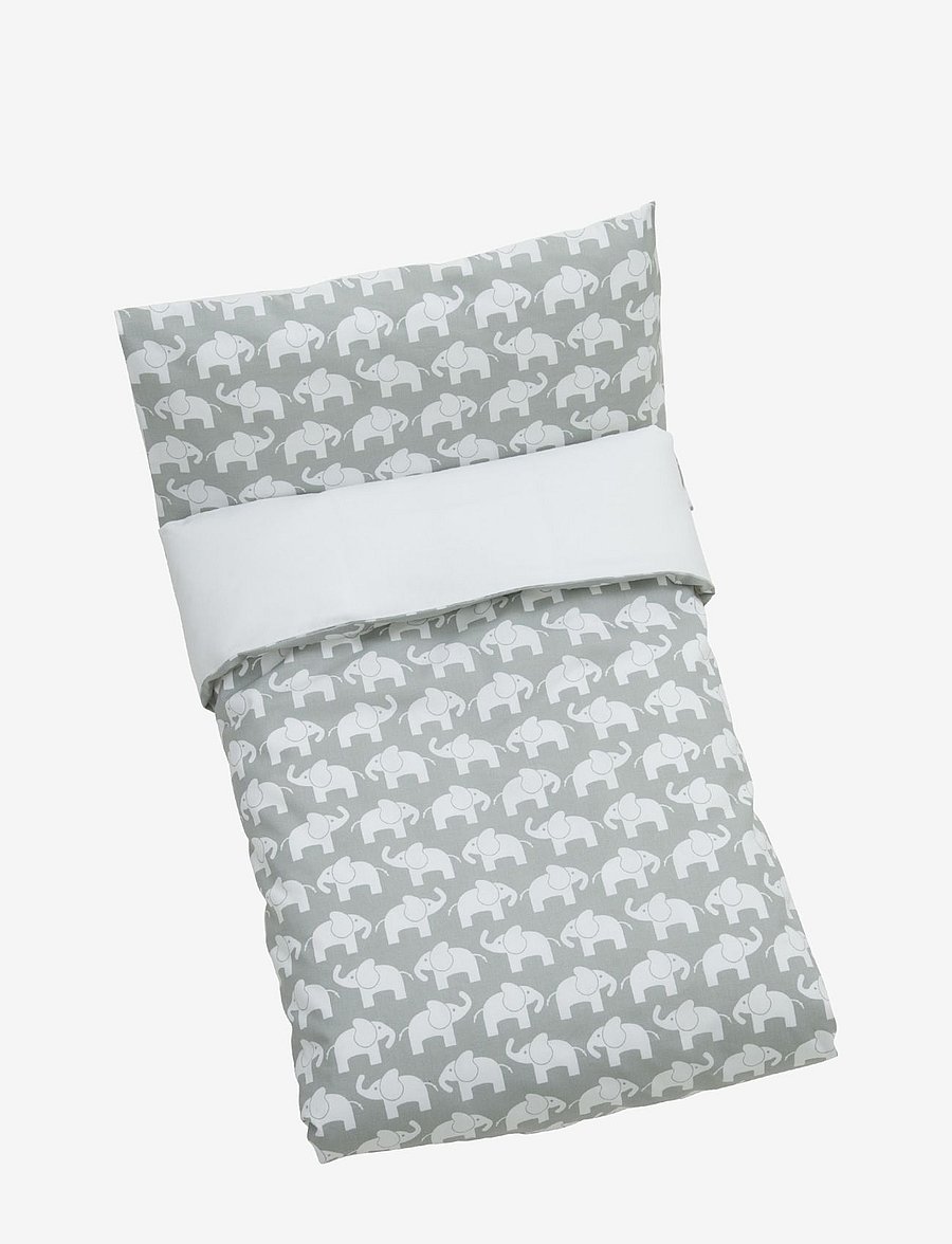 Rätt Start - Elephant ECO, bed set, crib, pink - bettwäsche-set - grey - 1