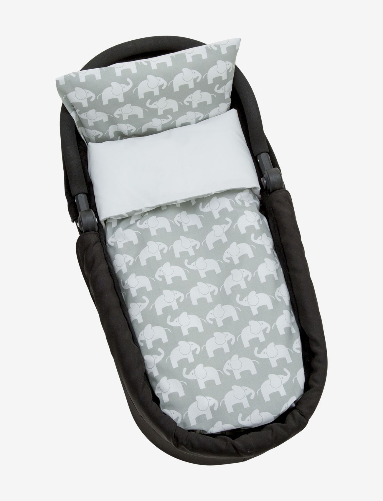 Rätt Start Elephant Eco, Bed Set, Stroller/Cot, Pink, Bed Sæt, Grå, Str: ONE SIZE