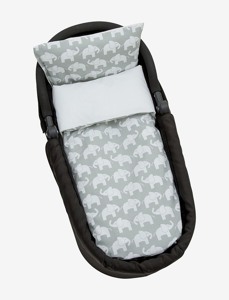 Rätt Start - Elephant ECO, bed set, stroller/cot, pink - påslakanset - grey - 1