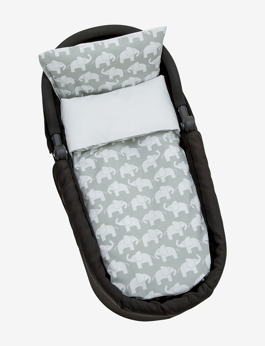 Rätt Start - Elephant ECO, bed set, stroller/cot, pink - bettwäsche-set - grey - 1