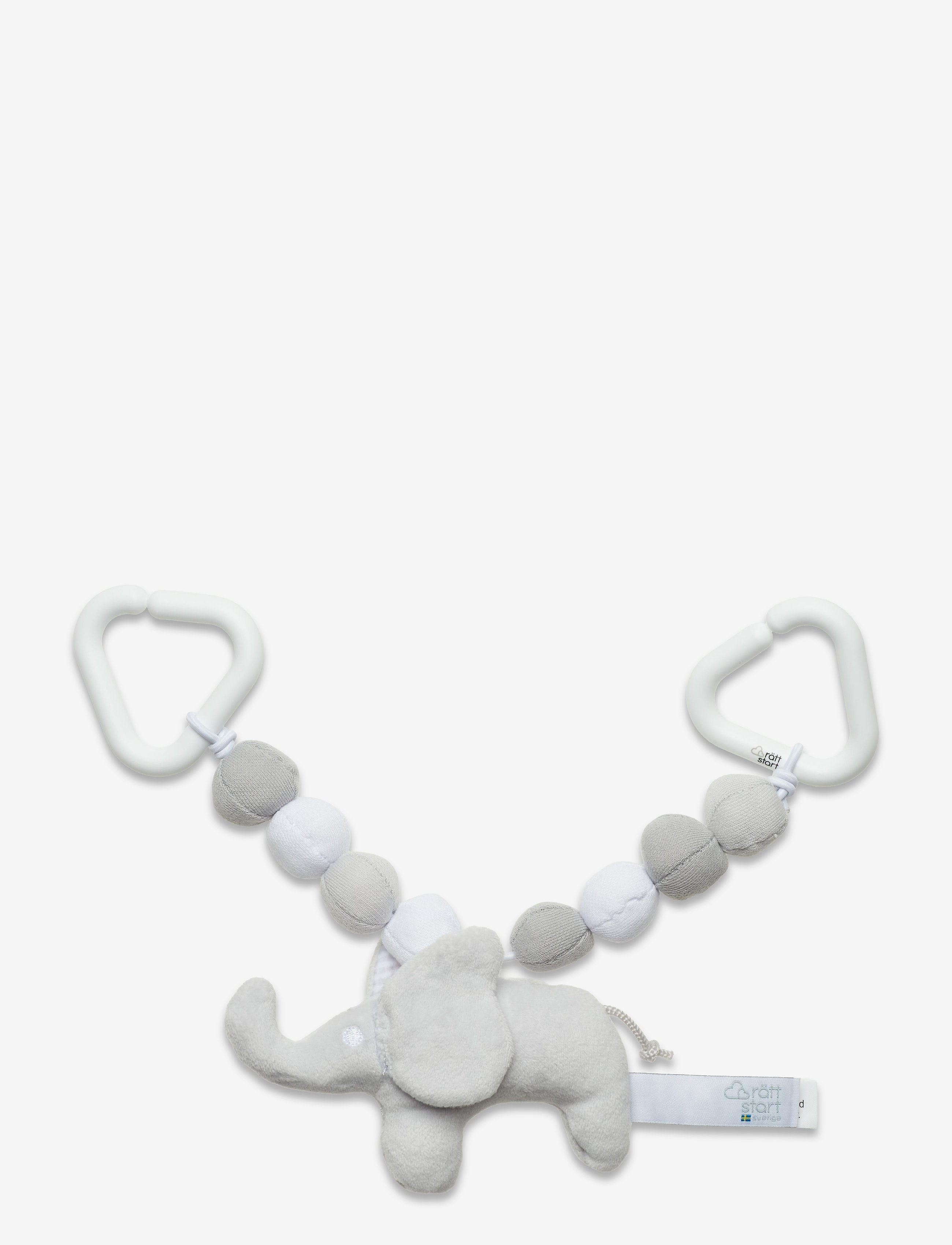 Rätt Start Elephant, Pram Toy, Grey, One Size, Silver, Strollers & Accessories > Stroller Legetøj, Børn