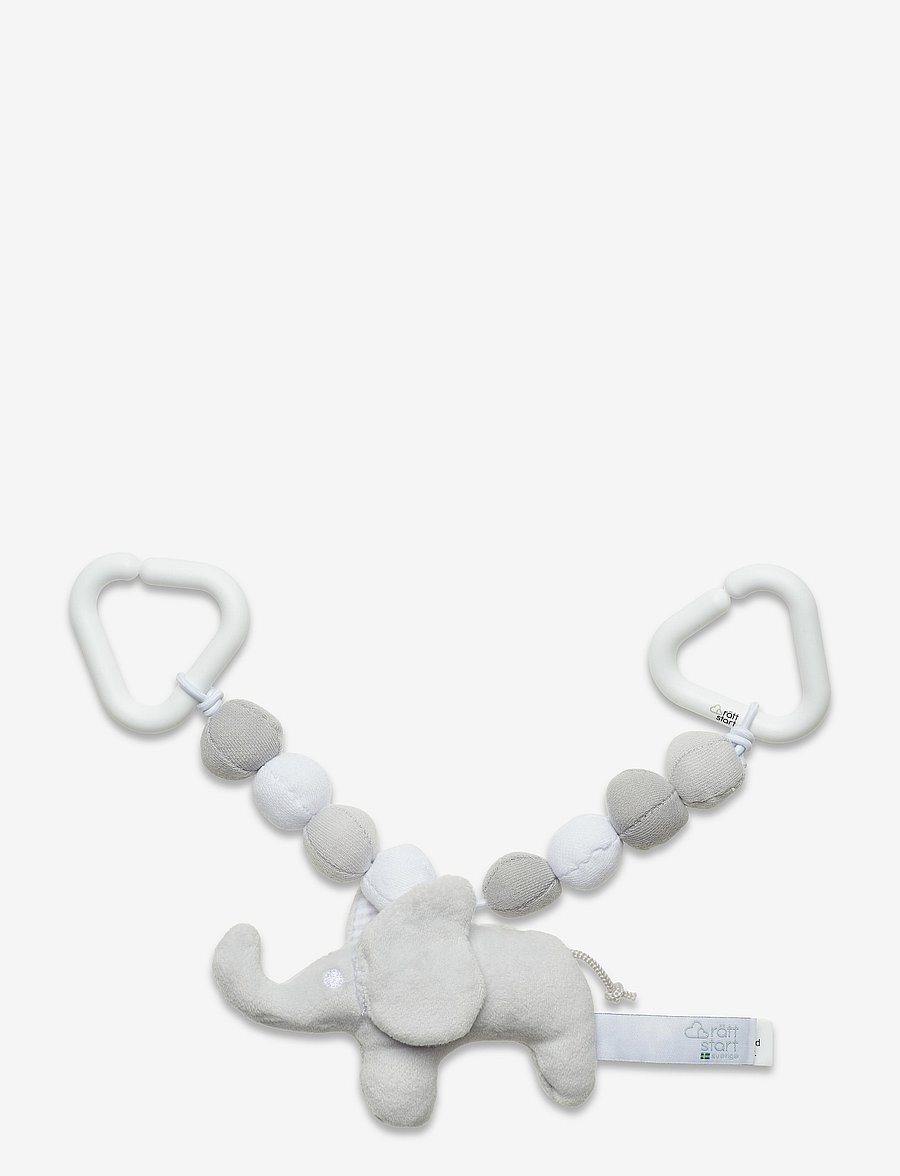 Rätt Start - Elephant, pram toy, grey - barnevognslegetøj - grey - 0