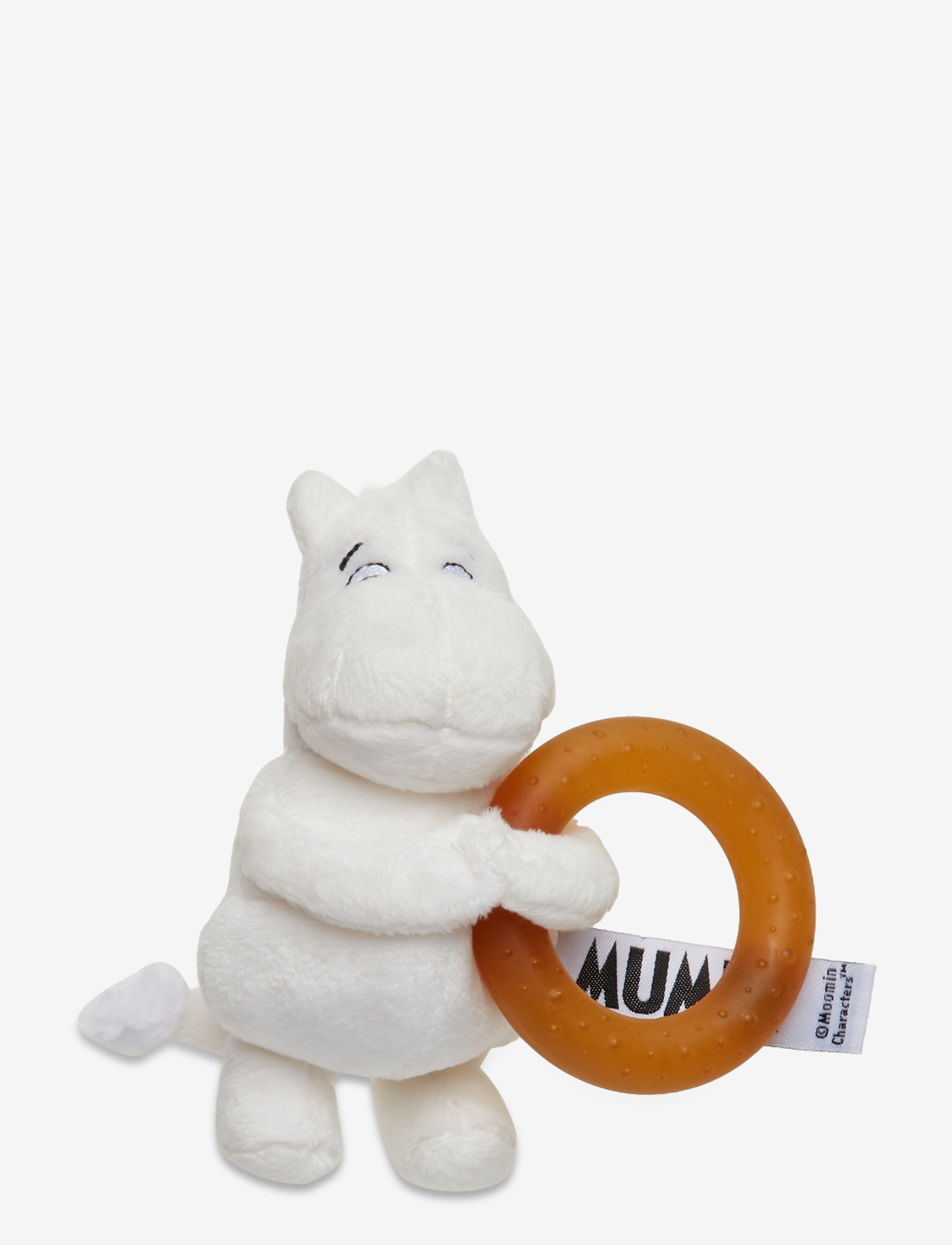 Moomin, teether toy with natural rubber ring - WHITE