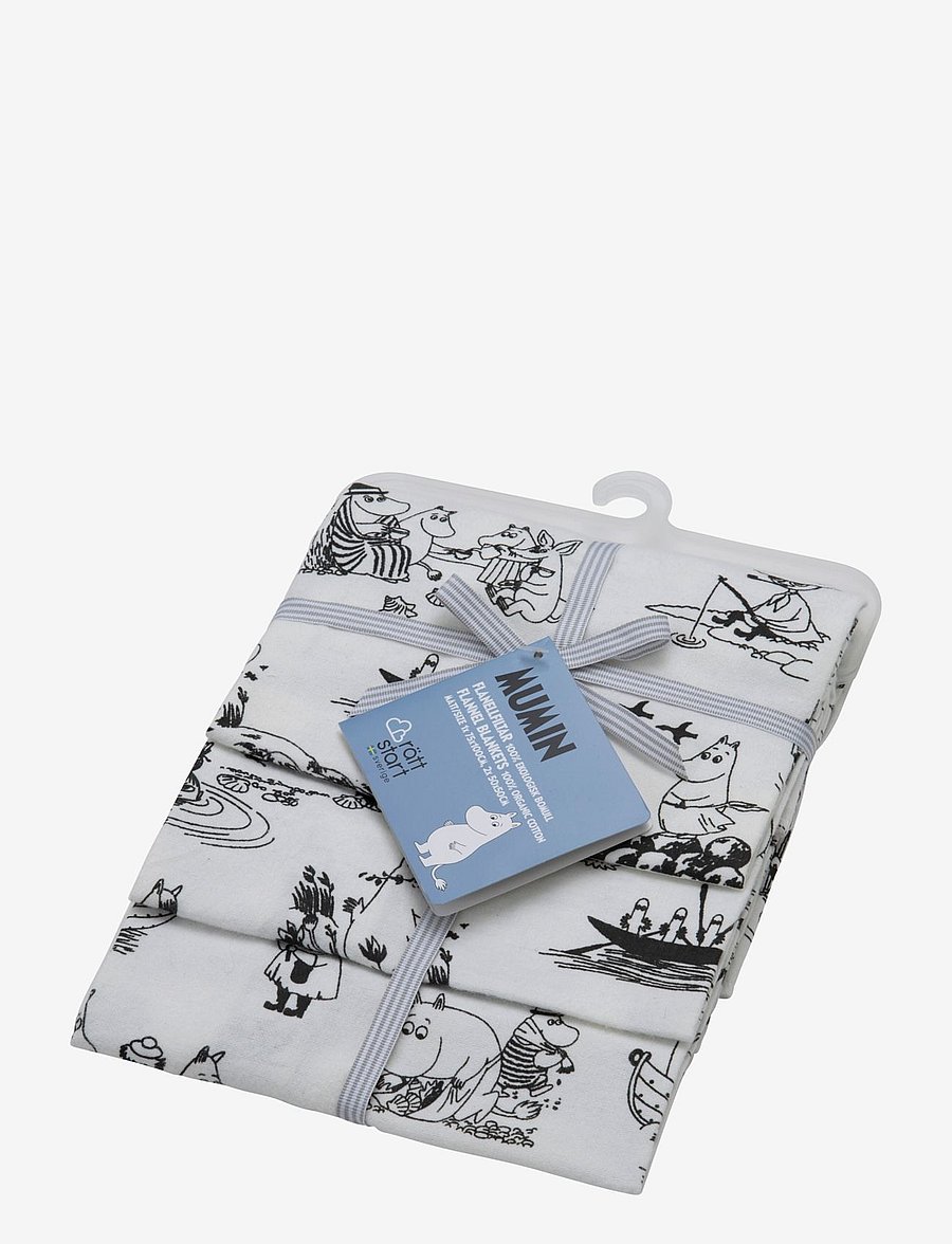Rätt Start - Moomin Archipelago ECO, flannel blankets, 3-pack - white - 0