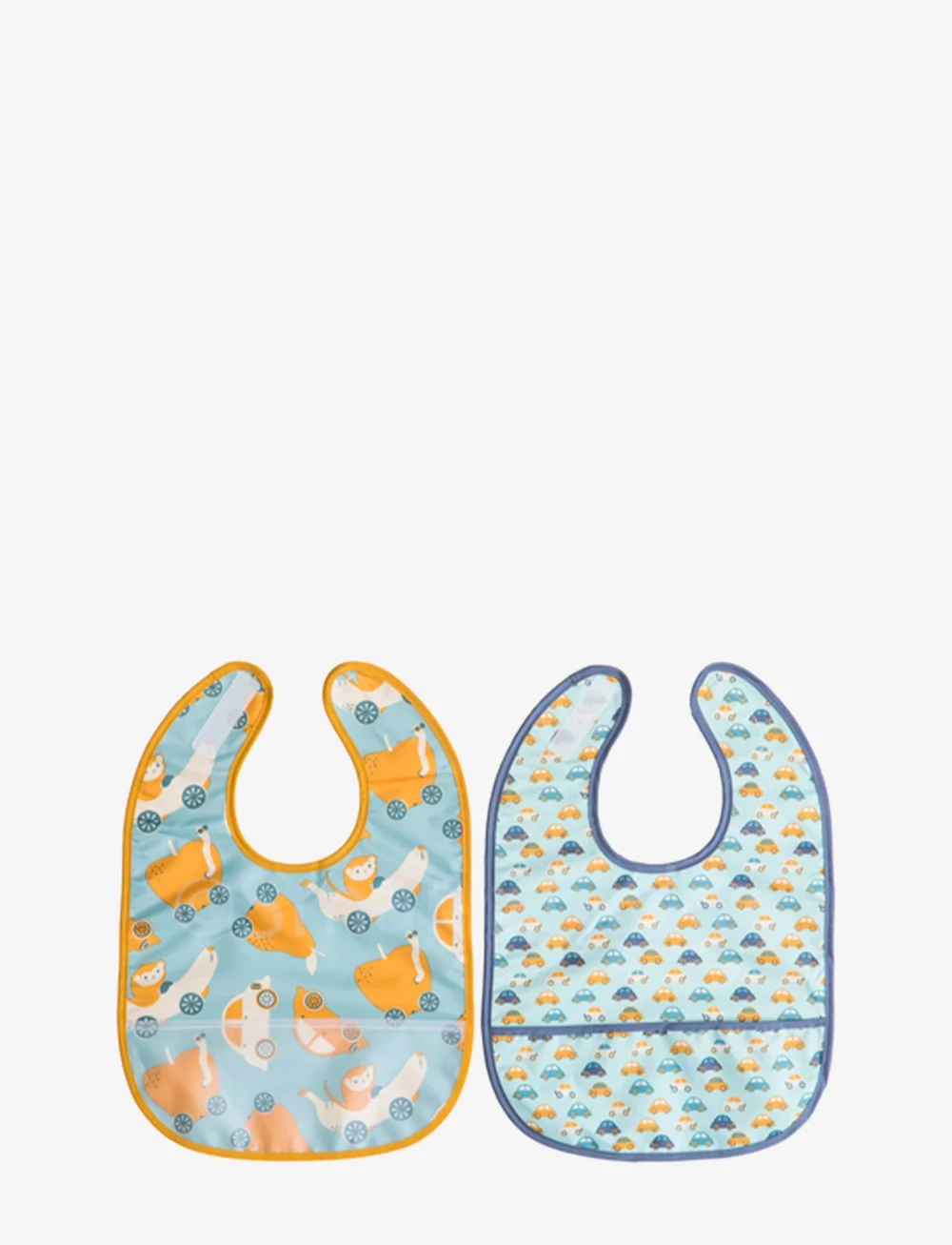 Rätt Start - Bibs, cars, 2 pcs, yellow/blue - Ärmellose lätzchen - multi - 0