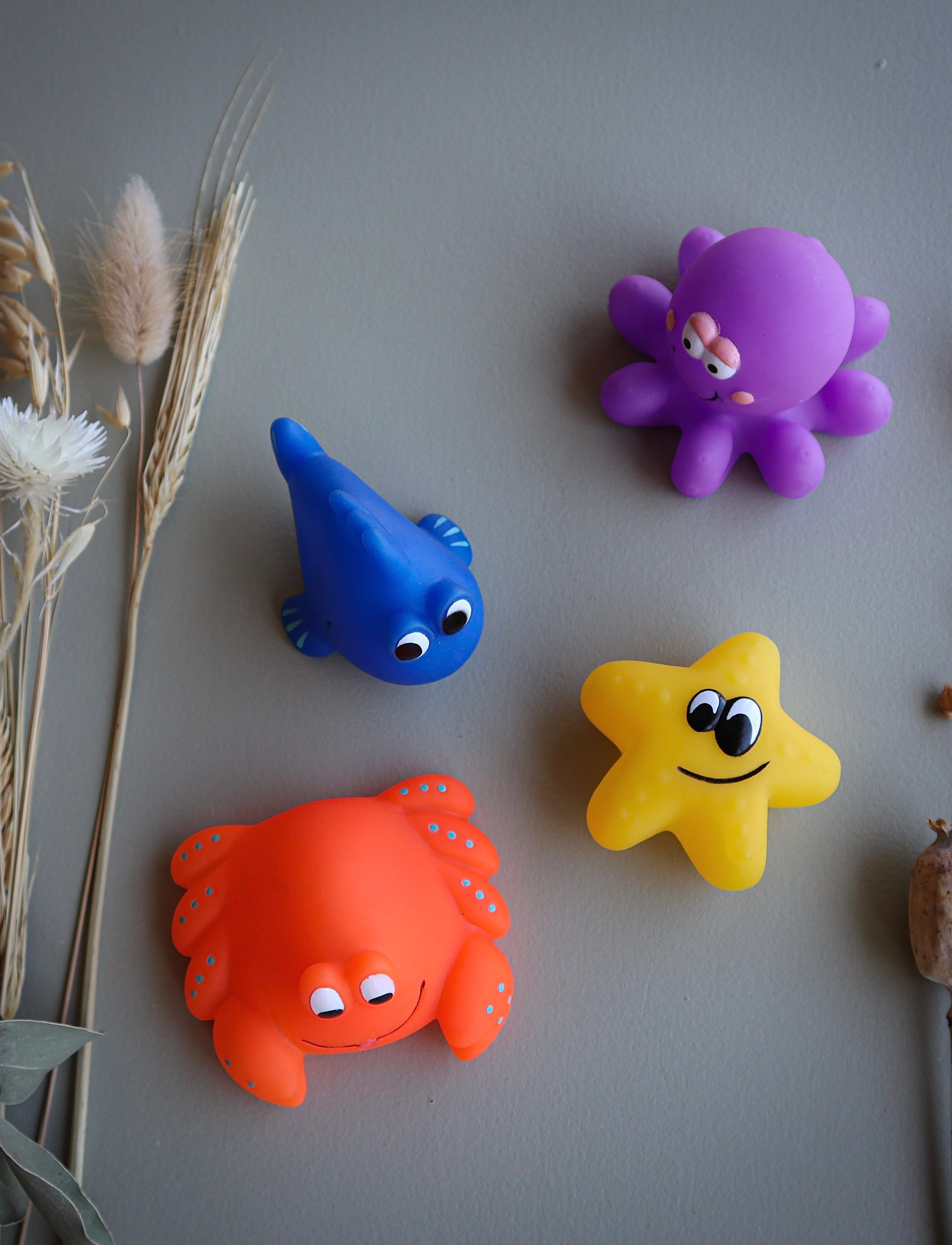 Rätt Start Bathtoys, Sea Animals, 4-Pack, One Size, Multi/patterned, Bath & Water Legetøj > Bath Legetøj, Børn