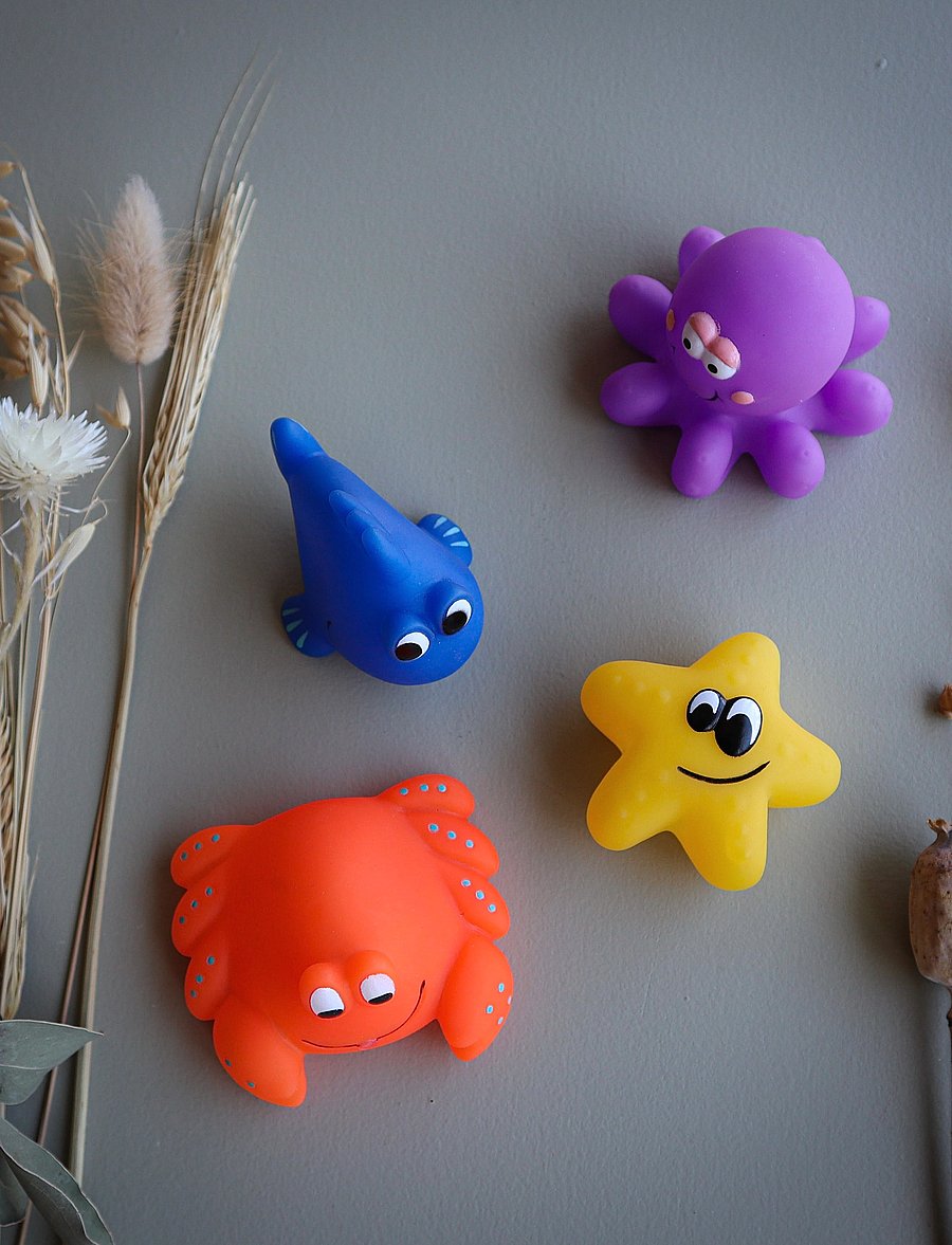 Rätt Start - Bathtoys, Sea Animals, 4-pack - bad - multi - 0