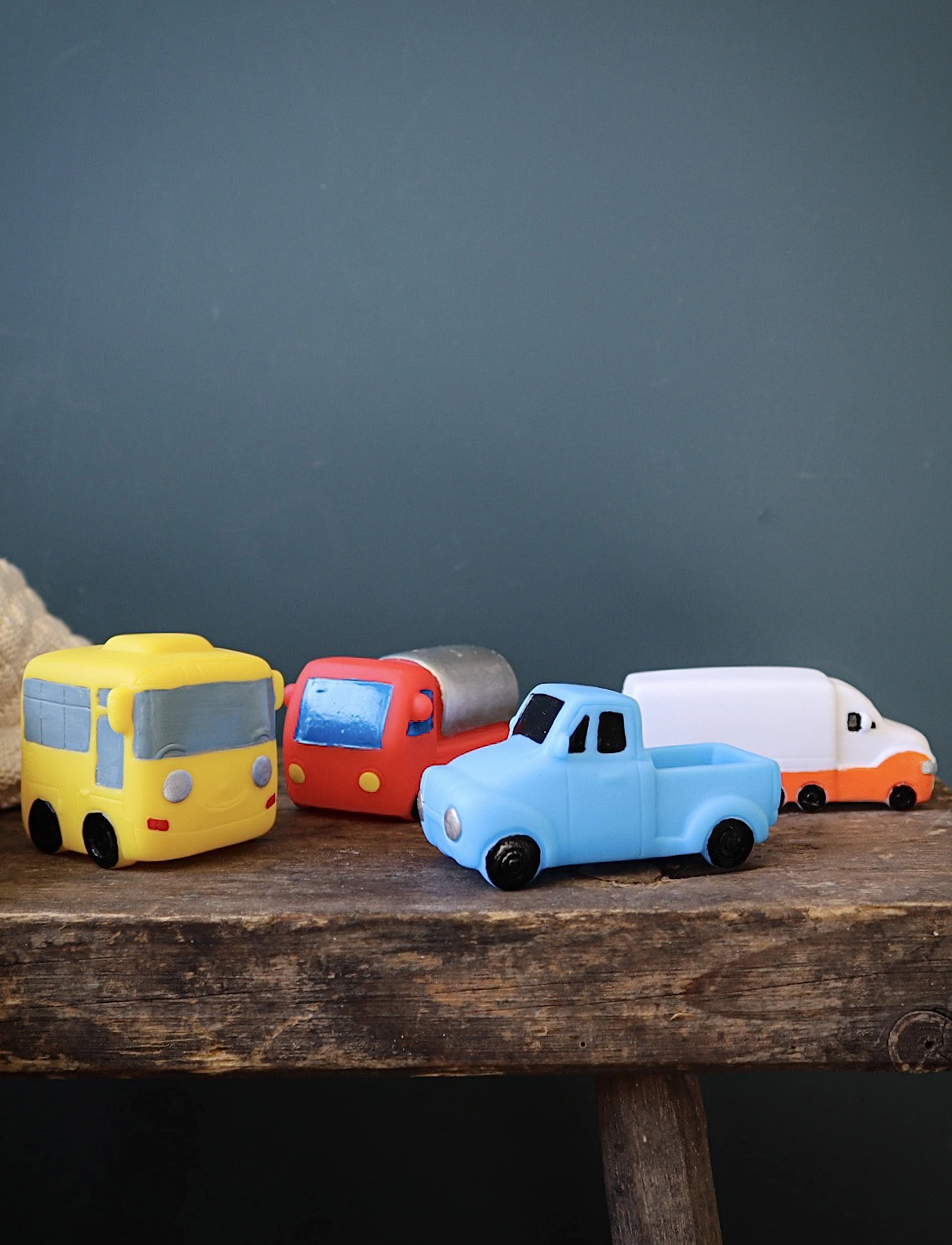 Rätt Start Bathtoys, Cars, 4-Pack, One Size, Yellow, Bath & Water Legetøj > Bath Legetøj, Børn