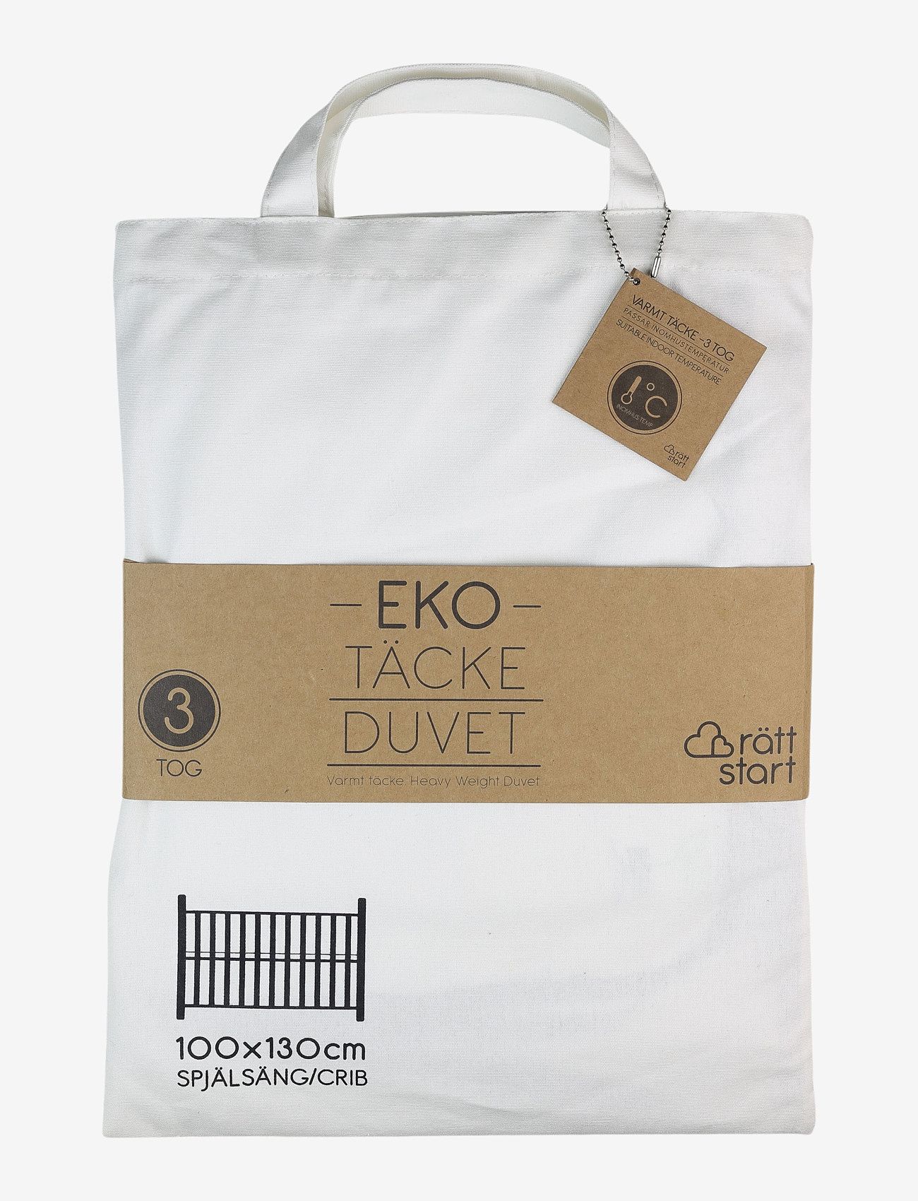 Rätt Start - E-Packages, Duvet+Pillow, cribbed - 3 TOG - white - 2