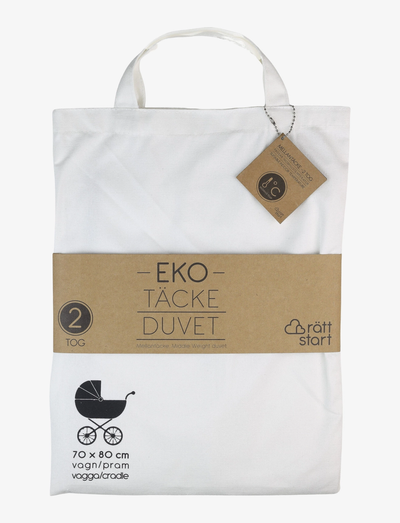 Rätt Start - E-Packages, Duvet+Pillow, pram/cradle- 1 TOG - kissen für kinderwagen - white - 2