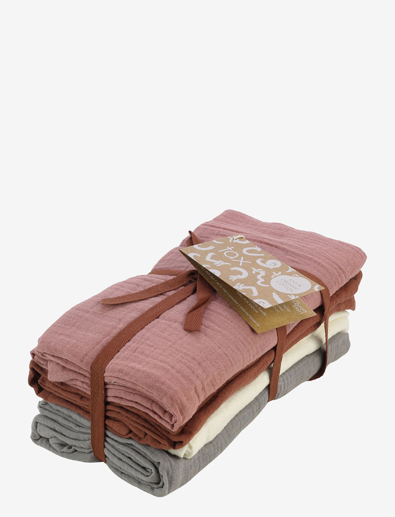 Rätt Start - Tax ECO, muslinblanket, 4 pcs, brick/rose - rose - 1