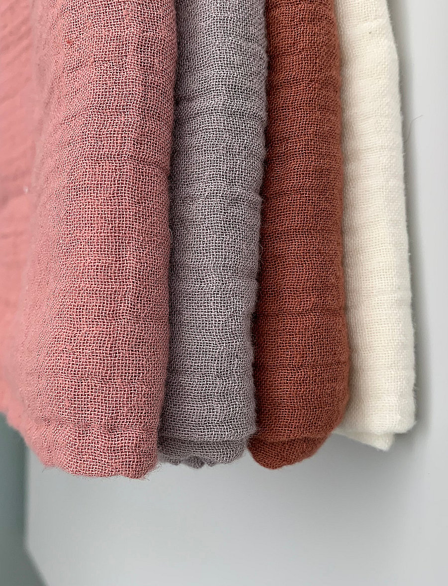 Rätt Start - Tax ECO, muslinblanket, 4 pcs, brick/rose - rose - 0