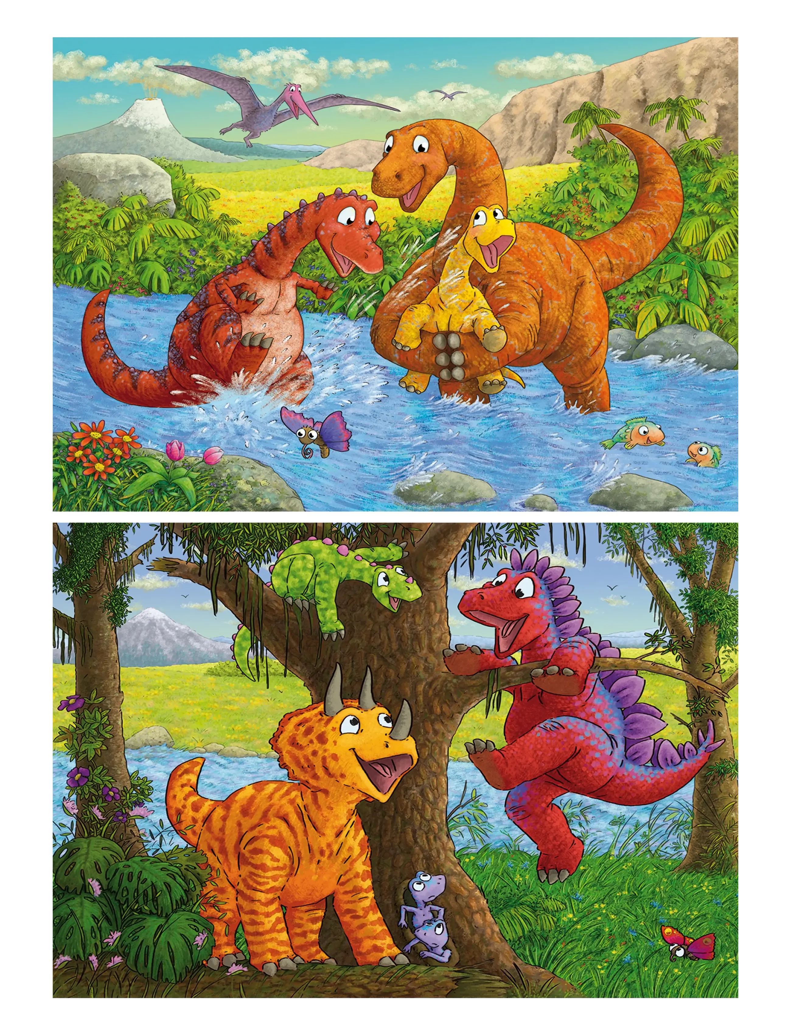 Ravensburger - Dinosaurs At Play 2x24p - klassiske puslespil - multi coloured - 2