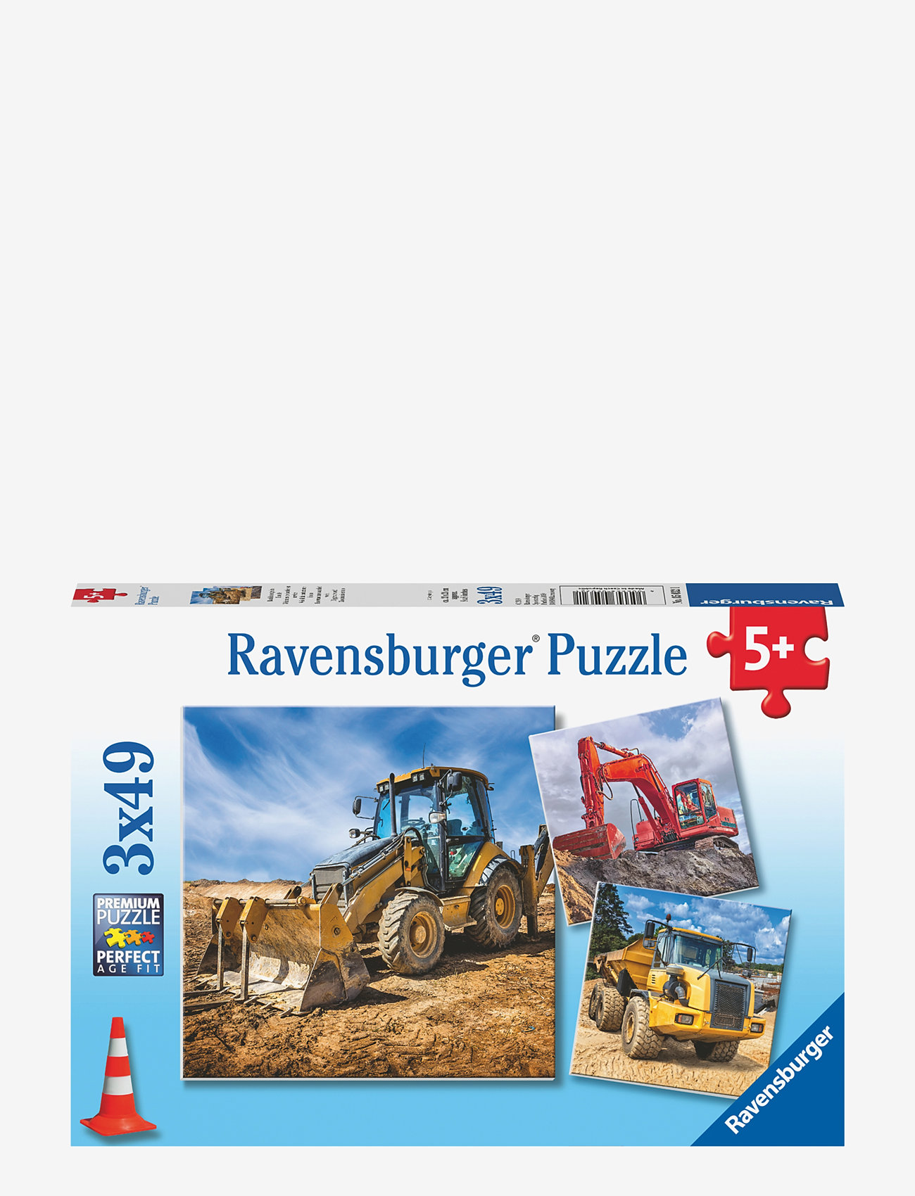 Ravensburger - Digger At Work! 3x49P - classic puzzles - multi coloured - 1
