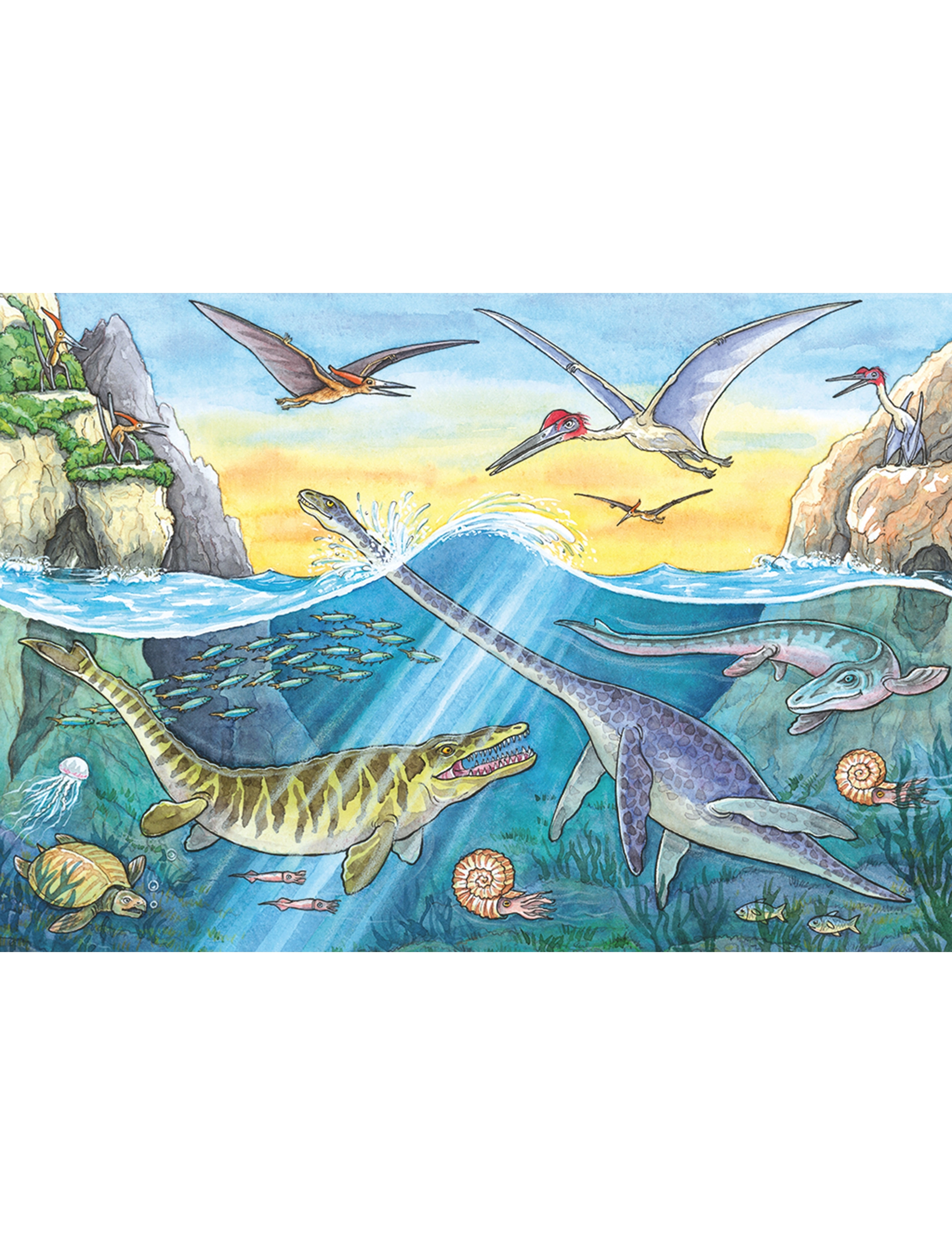 Ravensburger Dinosaurs Of Land And Sea 2X24P, One Size, Multi/patterned, Puslespil > Klassiske Puslespil, Børn