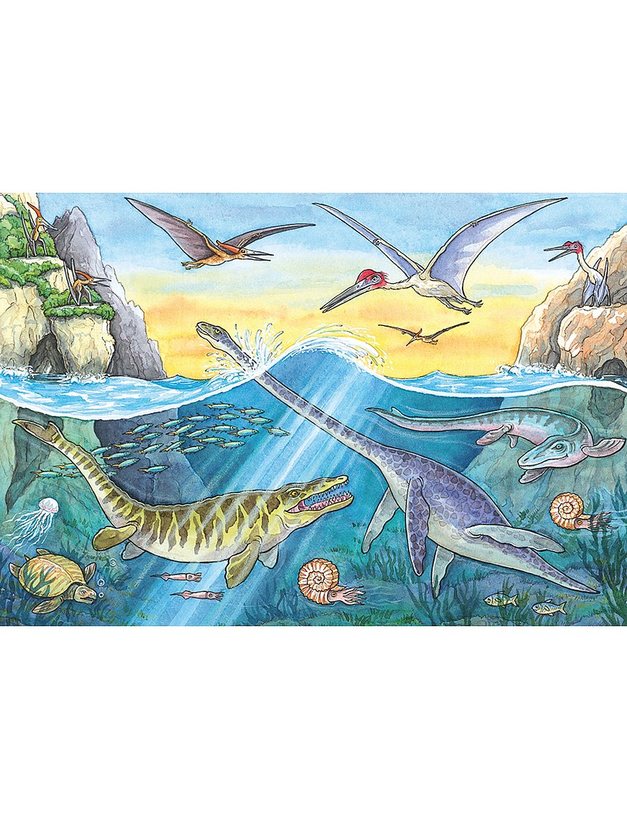 Ravensburger - Dinosaurs Of Land And Sea 2x24p - klassísk púsl - multi coloured - 0