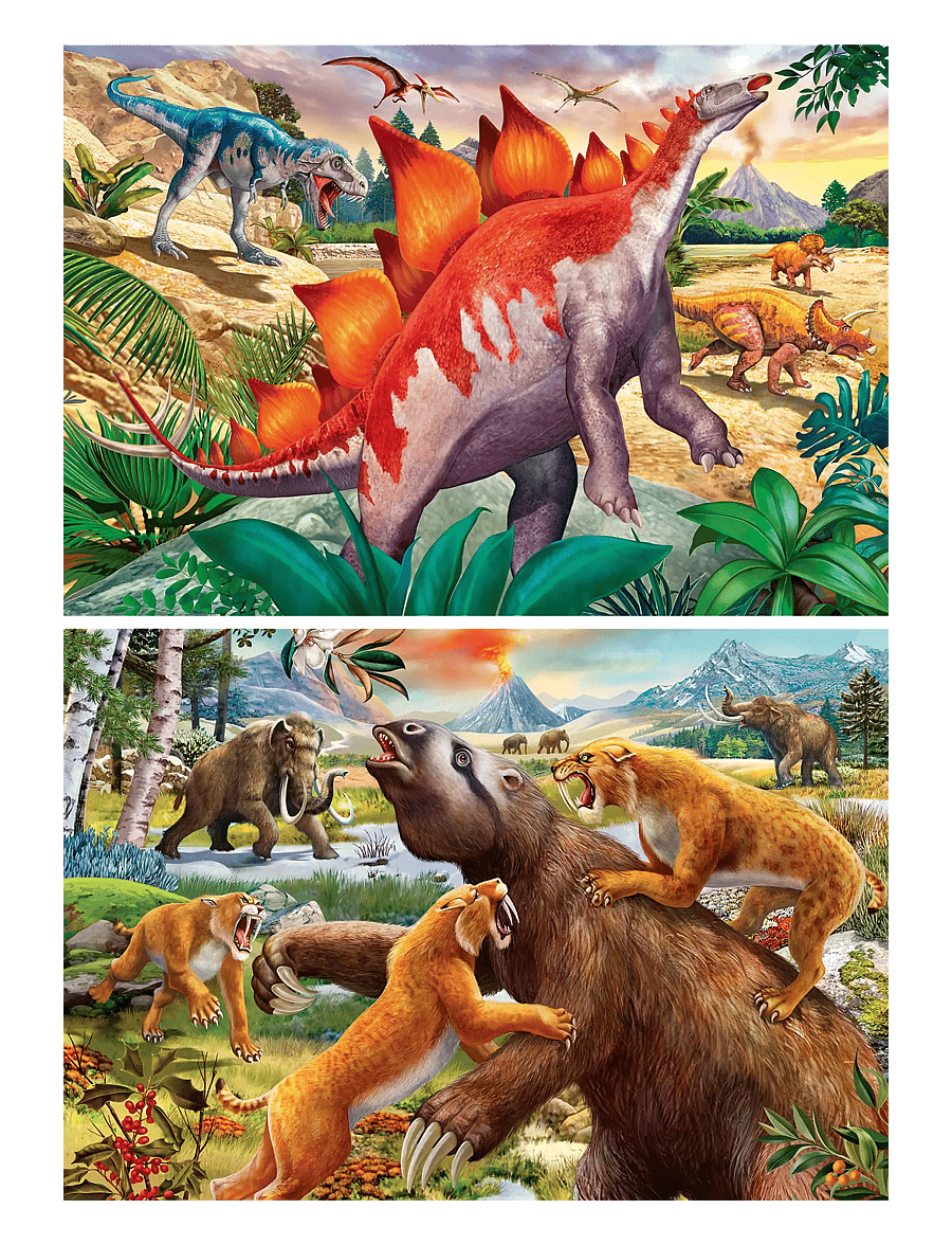 Ravensburger - Jurassic Wildlife 2x24p - klassiske puslespil - multi coloured - 2