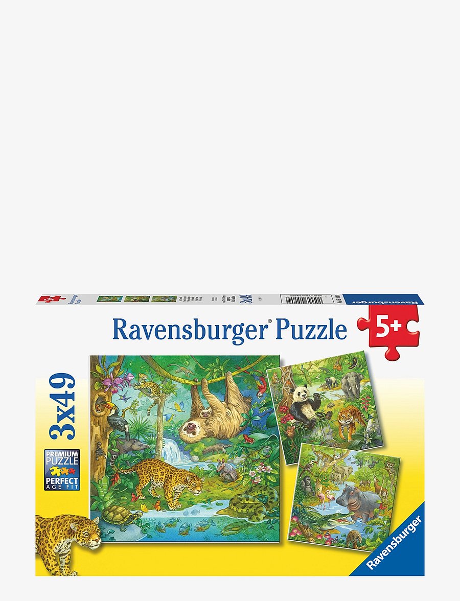 Ravensburger - In The Jungle 3x49p - klassísk púsl - multi coloured - 1
