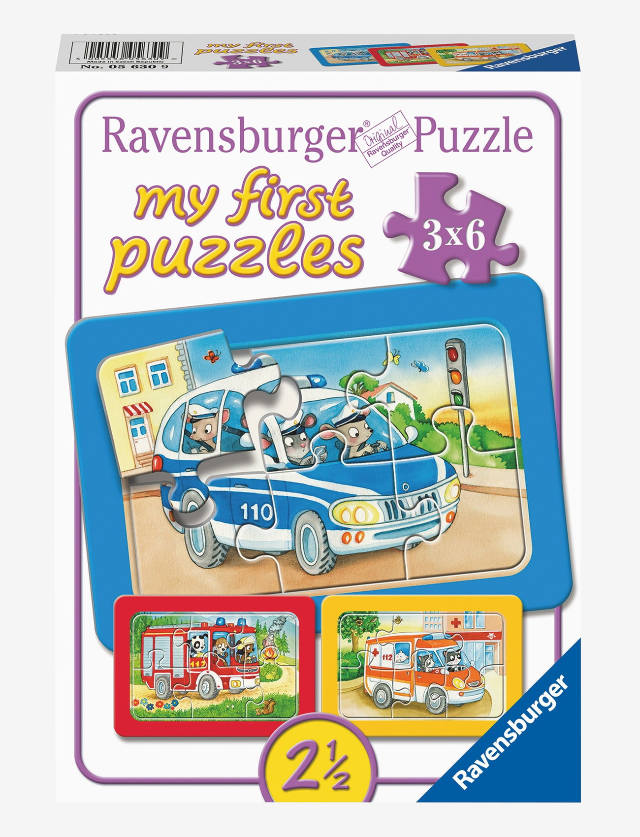 Ravensburger - Animals In Action 3x6p - træpuslespil - multi coloured - 0
