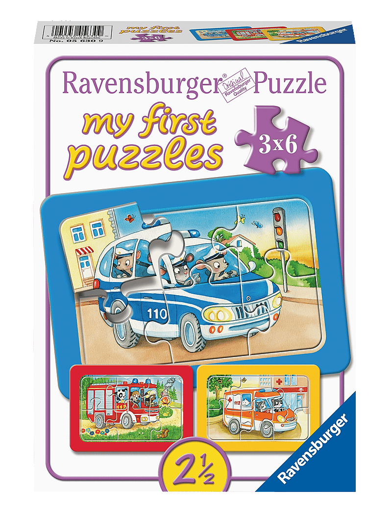 Ravensburger - Animals In Action 3x6p - træpuslespil - multi coloured - 0