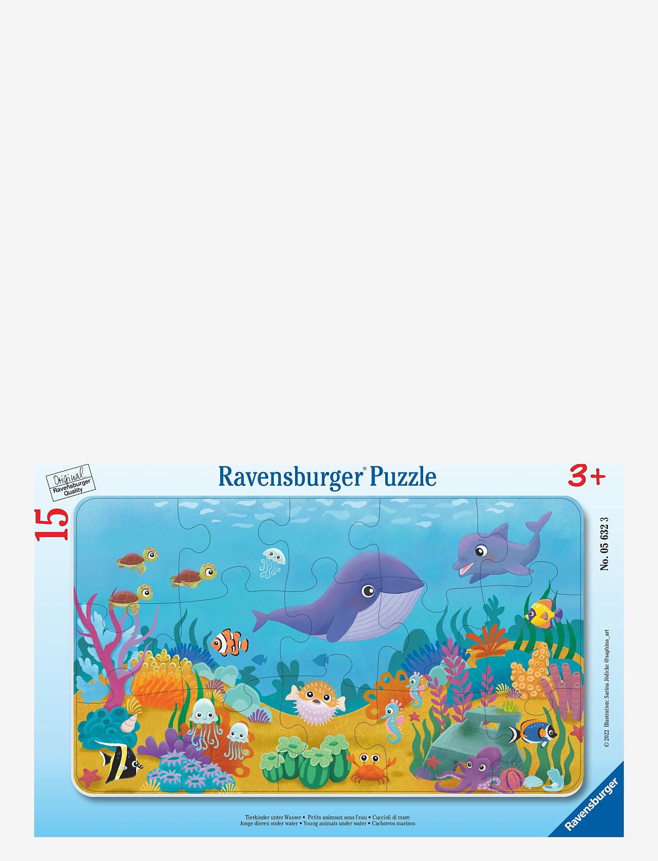 Ravensburger - Young animals under water 15p - classic puzzles - multi coloured - 0