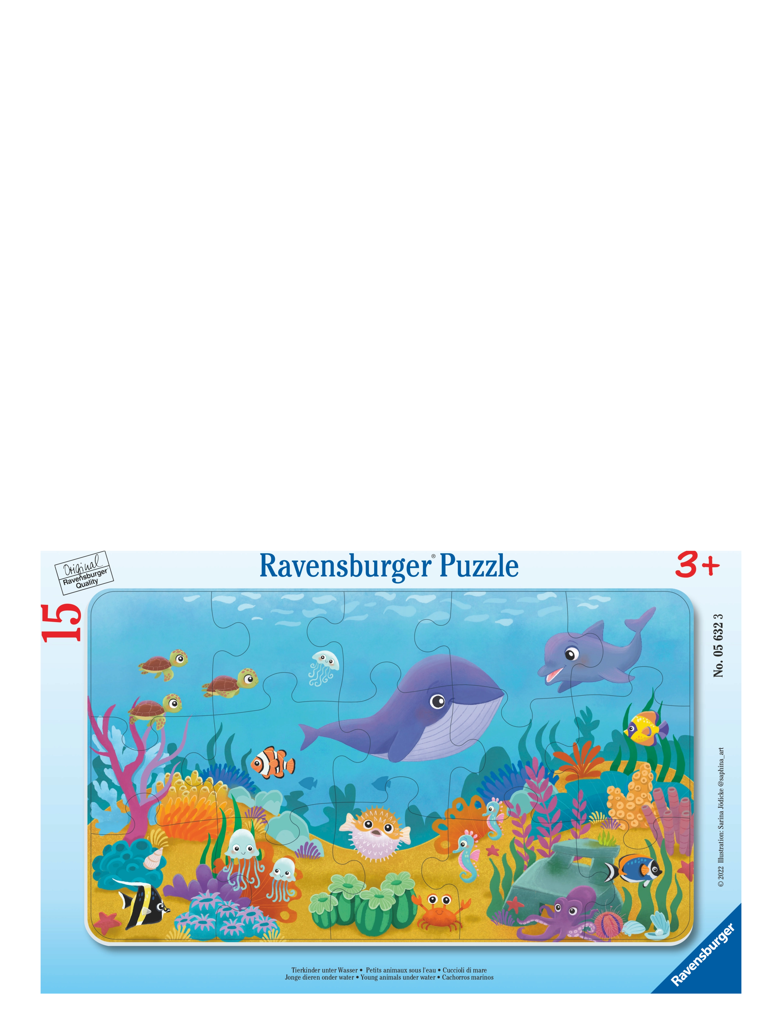 Ravensburger Young animals under water 15p - Legetøj - MULTI COLOURED / multi