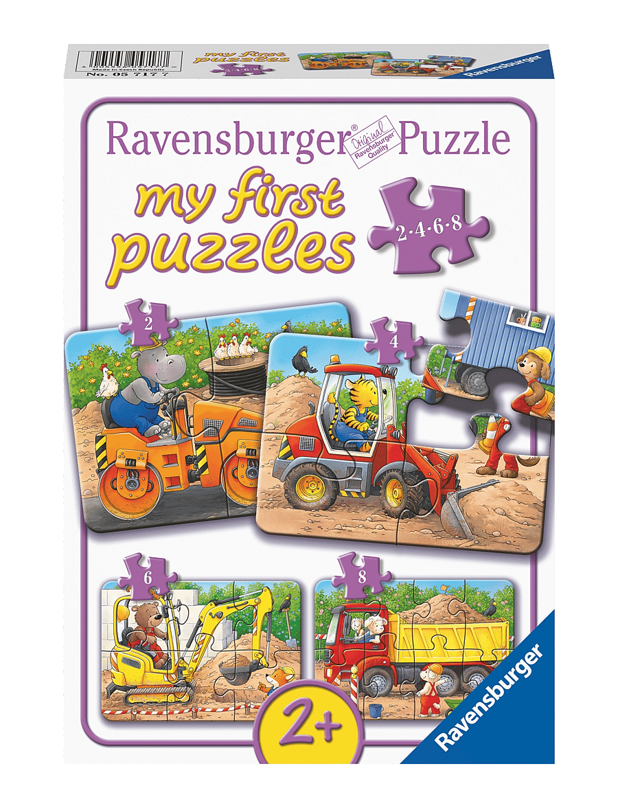 Ravensburger - Construction Site Animals 2/4/6/8p - klassísk púsl - multi coloured - 0